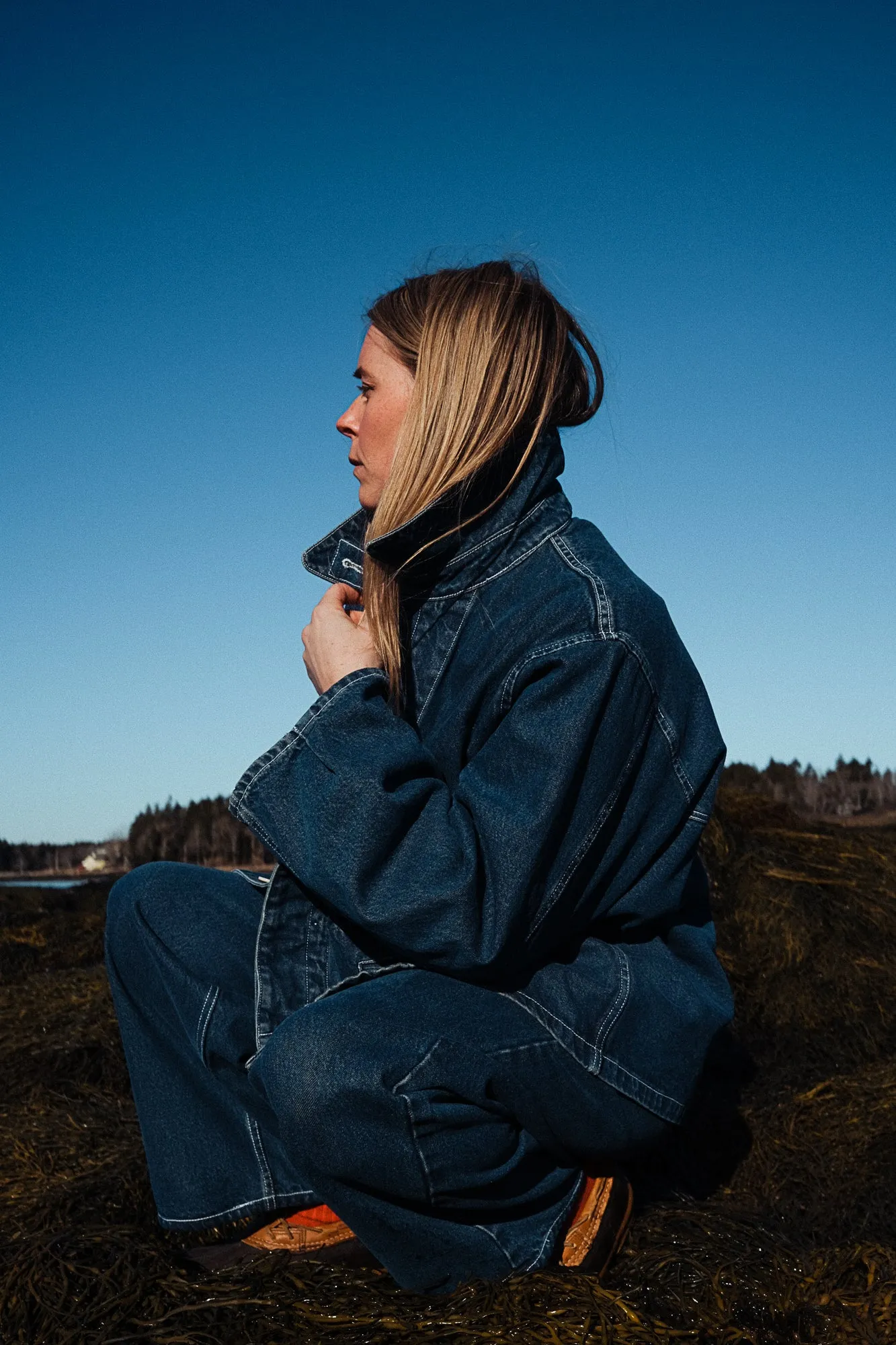 PRE-ORDER - Adult Big Jean Jacket - Tumbled Classic Indigo sold by Rudy Jude product image thumbnail 4