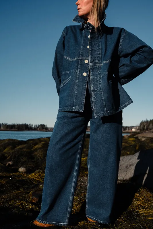 PRE-ORDER - Adult Big Jean Jacket - Tumbled Classic Indigo sold by Rudy Jude