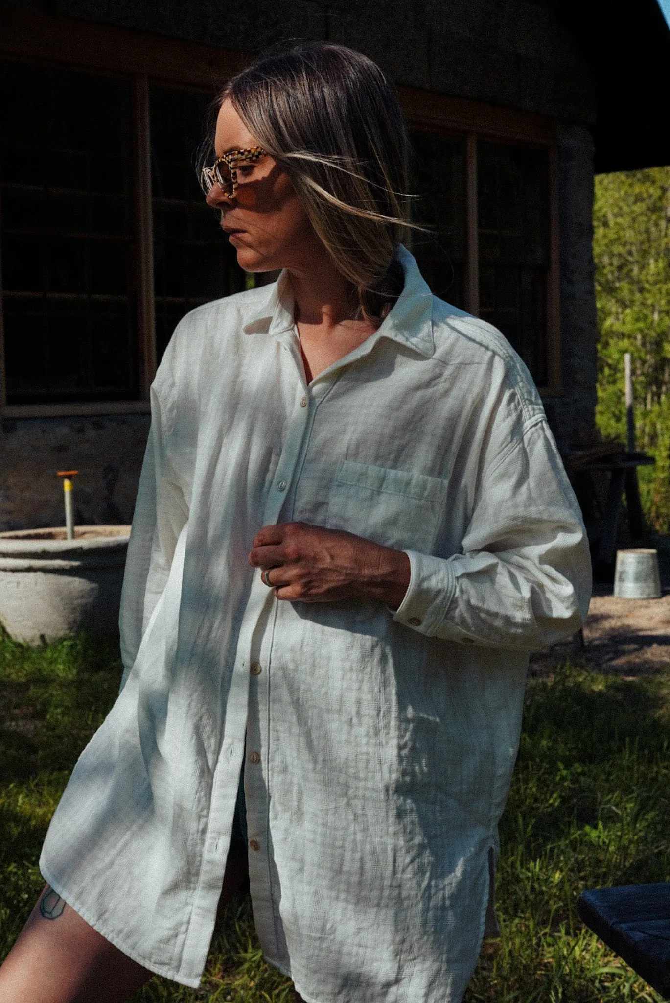 PRE-ORDER - Adult Plaid Double Gauze Morning Shirt sold by Rudy Jude