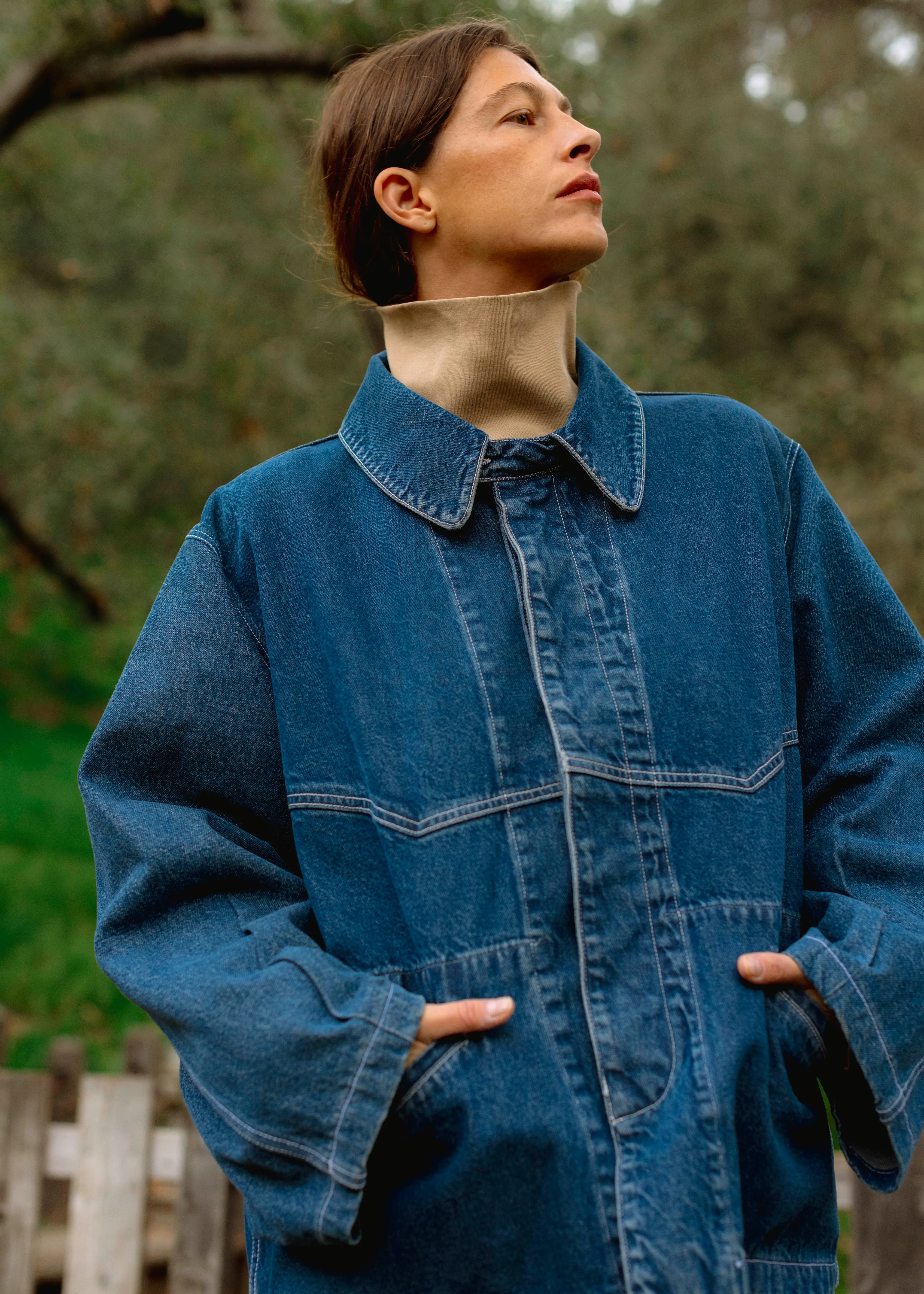 PRE-ORDER - Adult Big Jean Jacket: Tumbled Indigo sold by Rudy Jude product image thumbnail 3