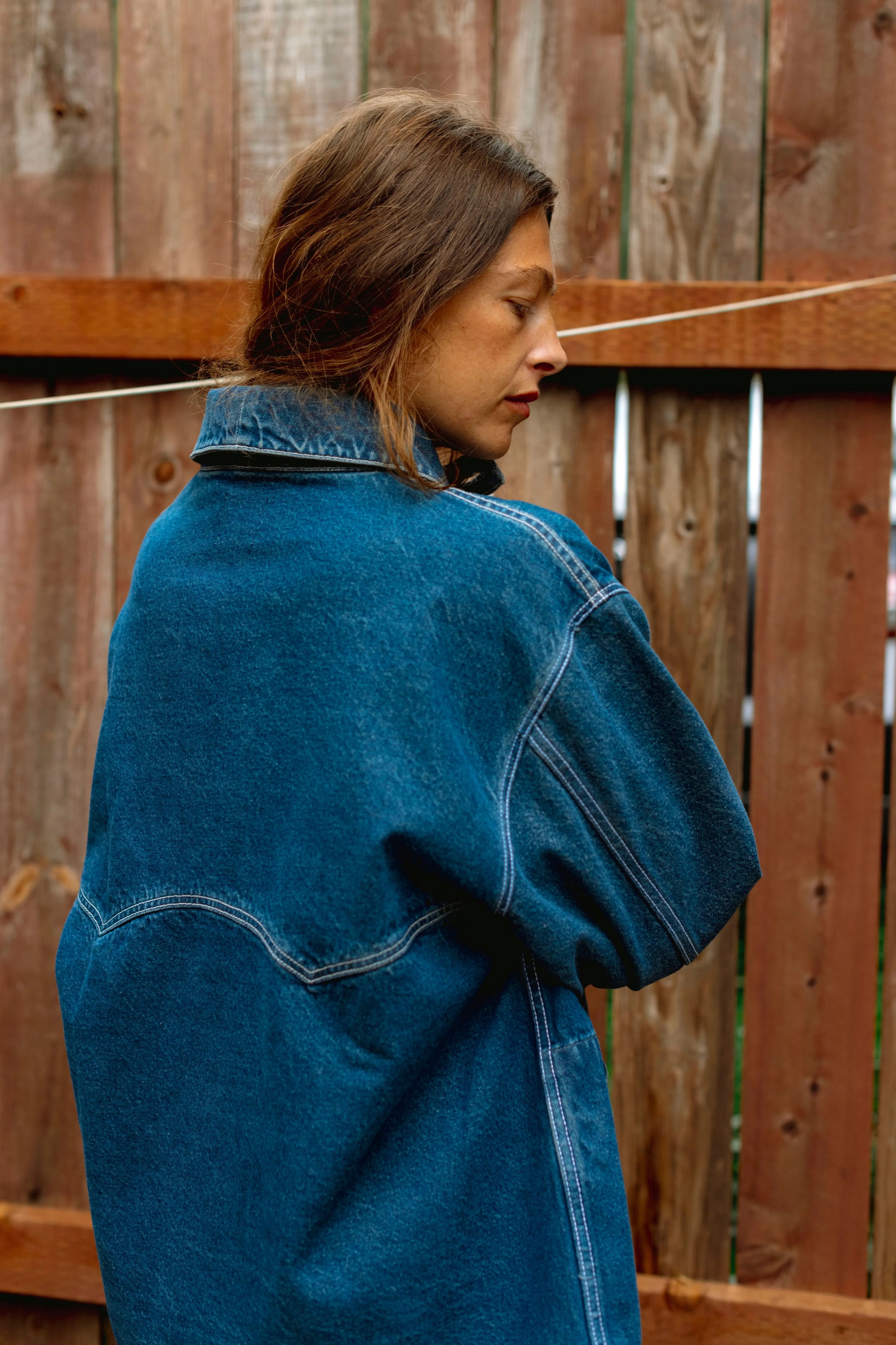 PRE-ORDER - Adult Big Jean Jacket: Tumbled Indigo sold by Rudy Jude product image thumbnail 5