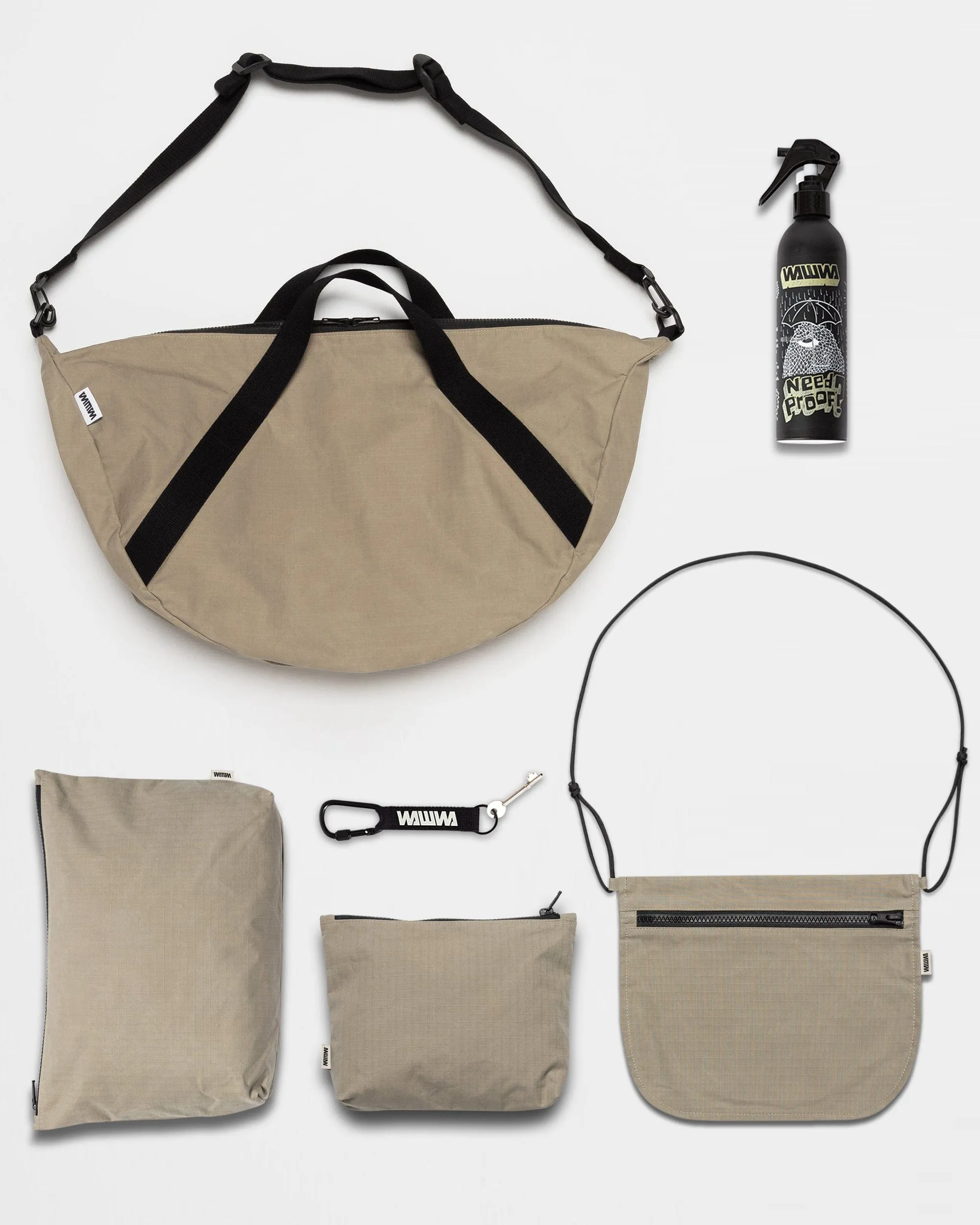 Water Resistant Duffle Bag Travel Set - Stone sold by Wawwa