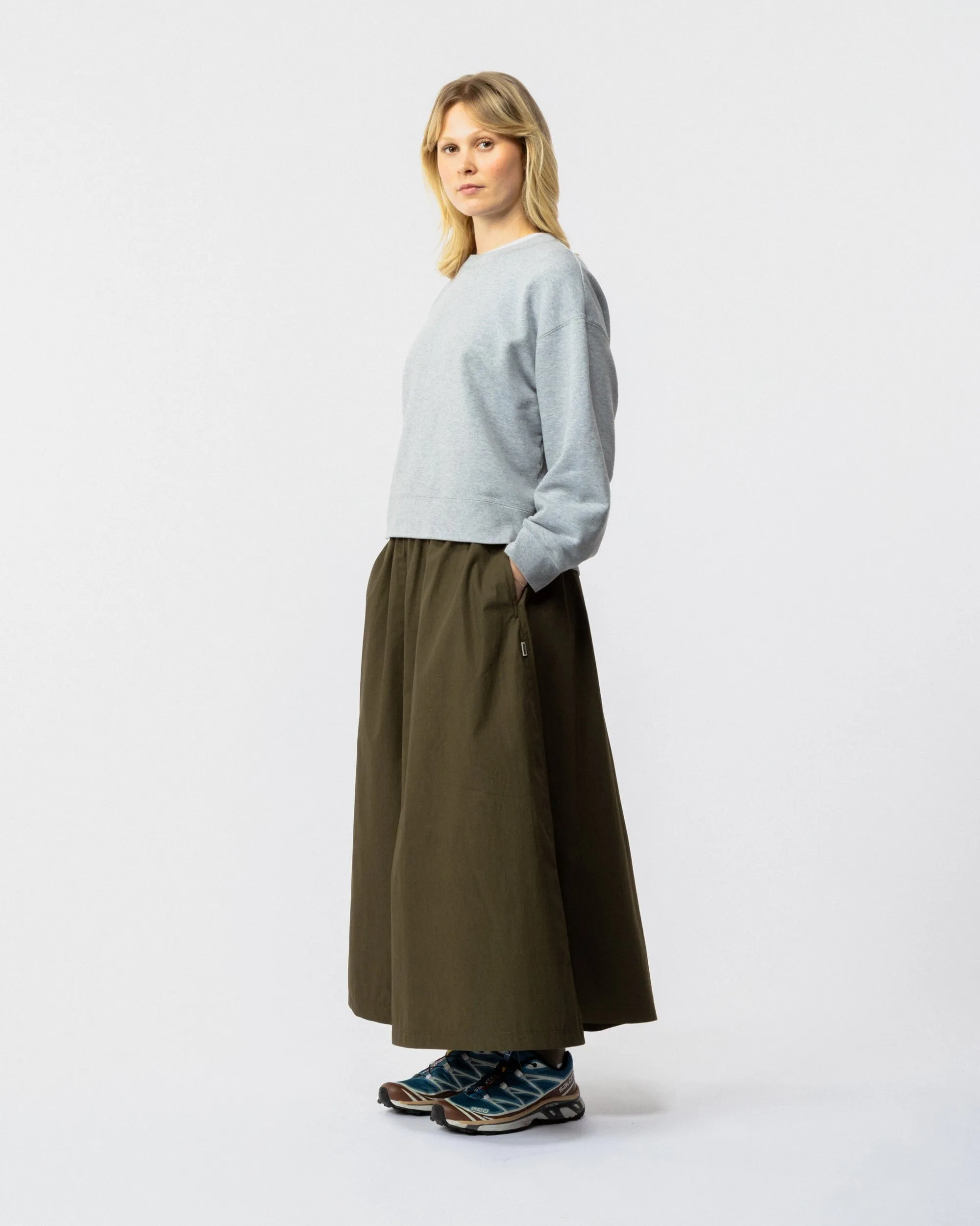 Ayla Poplin Skirt - Khaki sold by Wawwa product image thumbnail 5