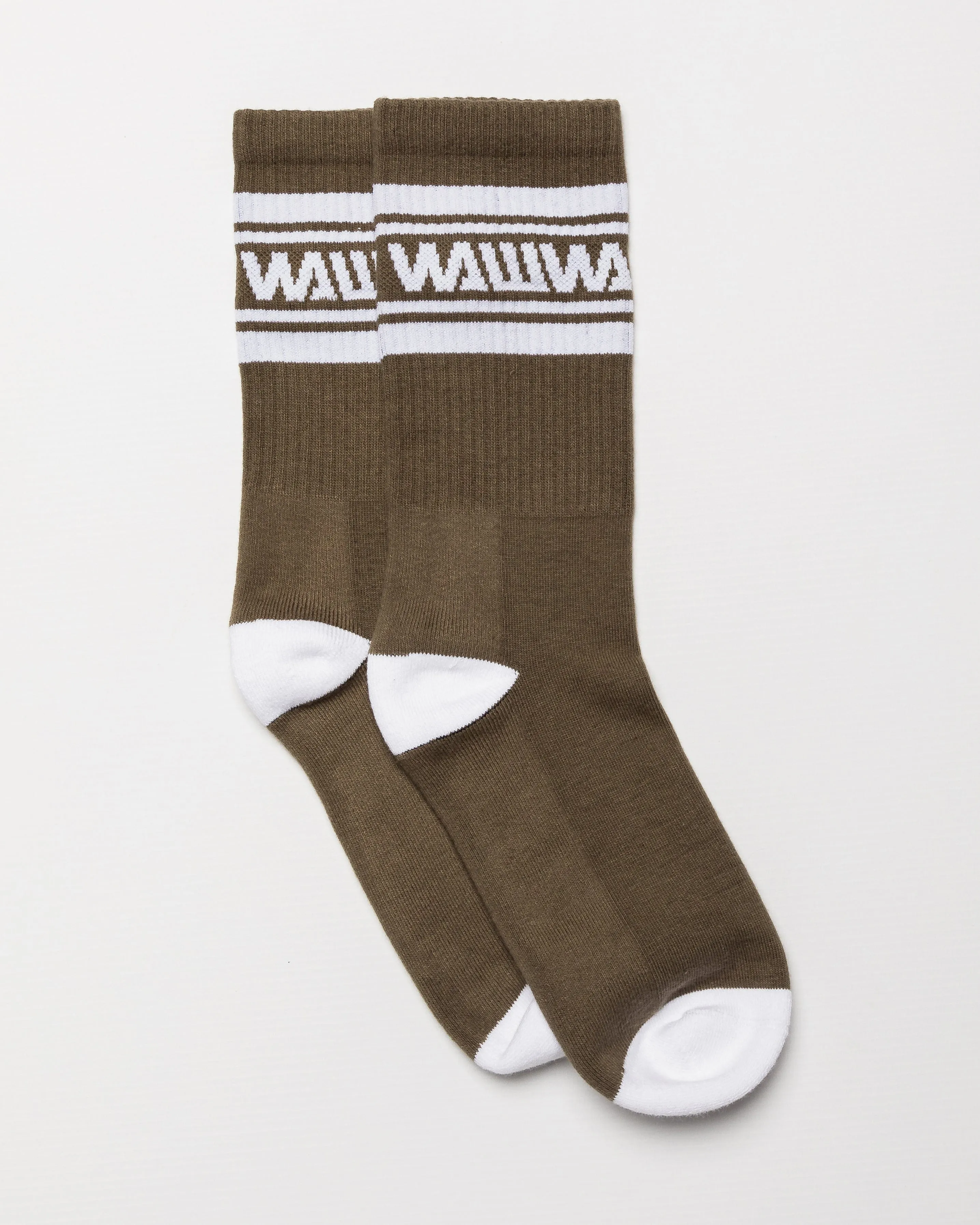 Organic Sports Sock - Khaki Green sold by Wawwa