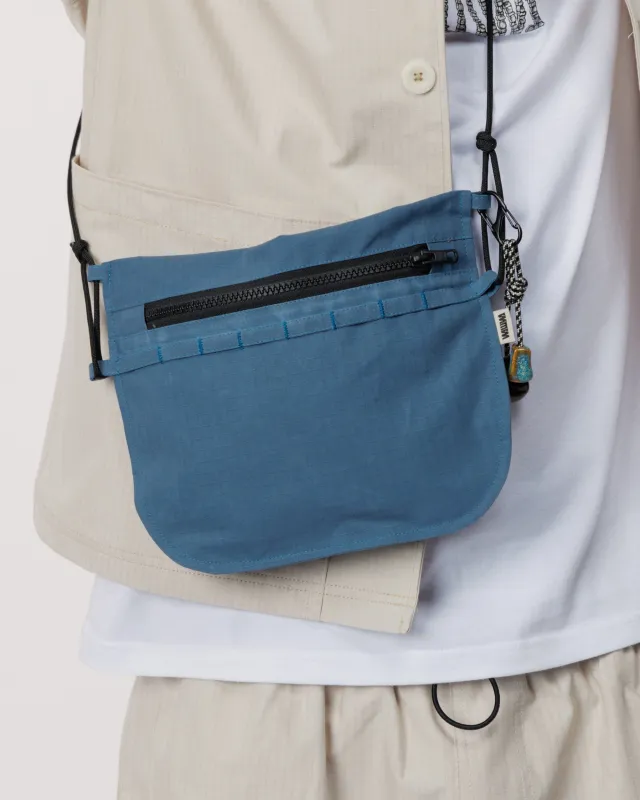 Bar Tack Sacoche - Slate Blue sold by Wawwa