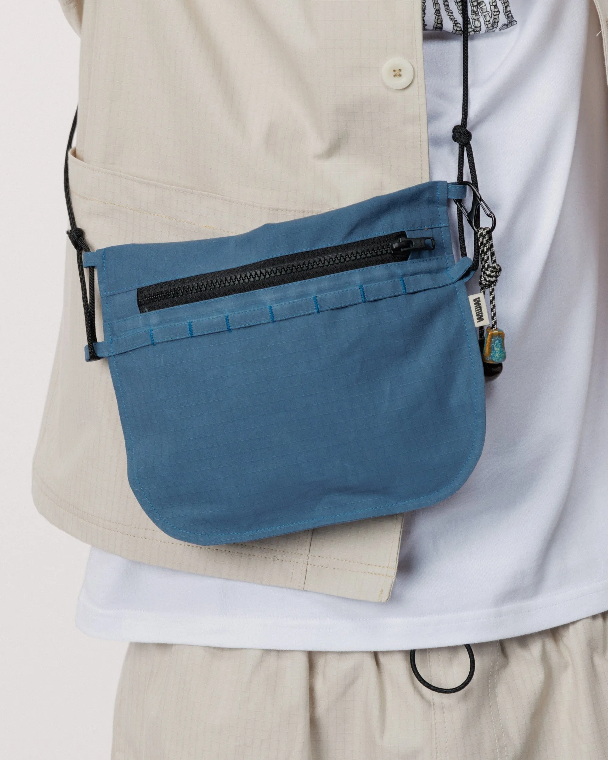 Bar Tack Sacoche - Slate Blue sold by Wawwa