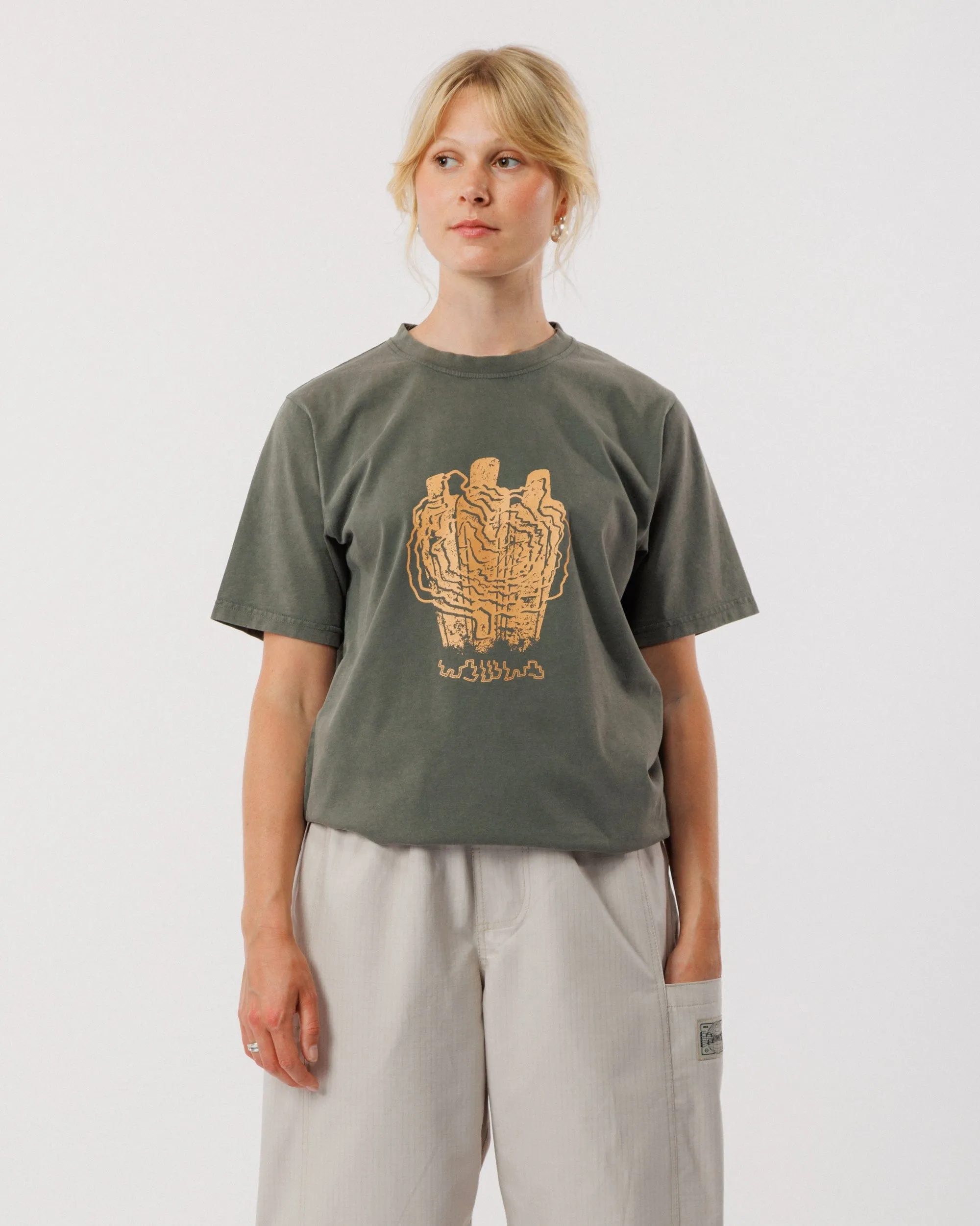 Psyclone T-Shirt - Vintage Khaki sold by Wawwa