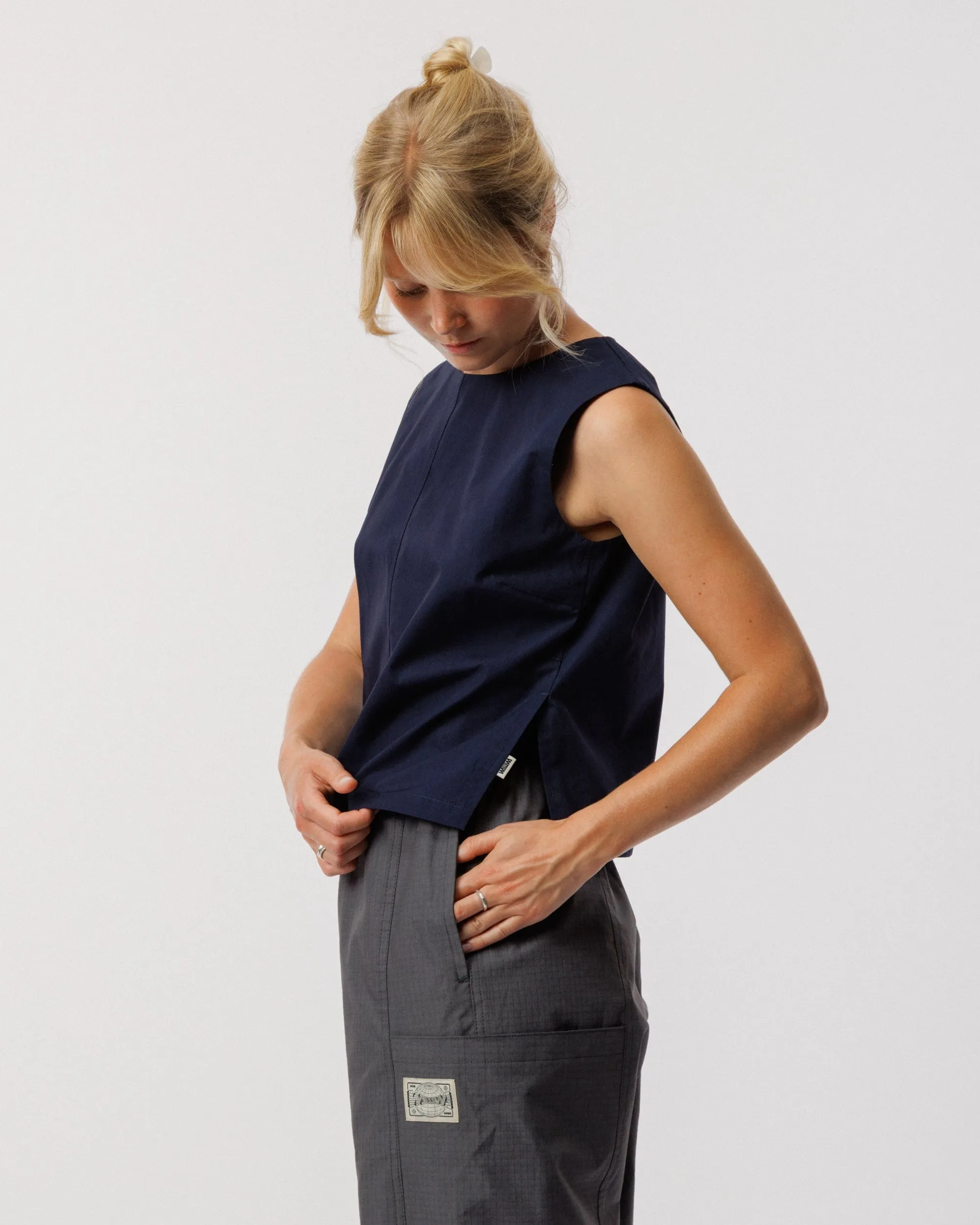 Aimee Poplin Top - Indigo Blue sold by Wawwa product image thumbnail 5