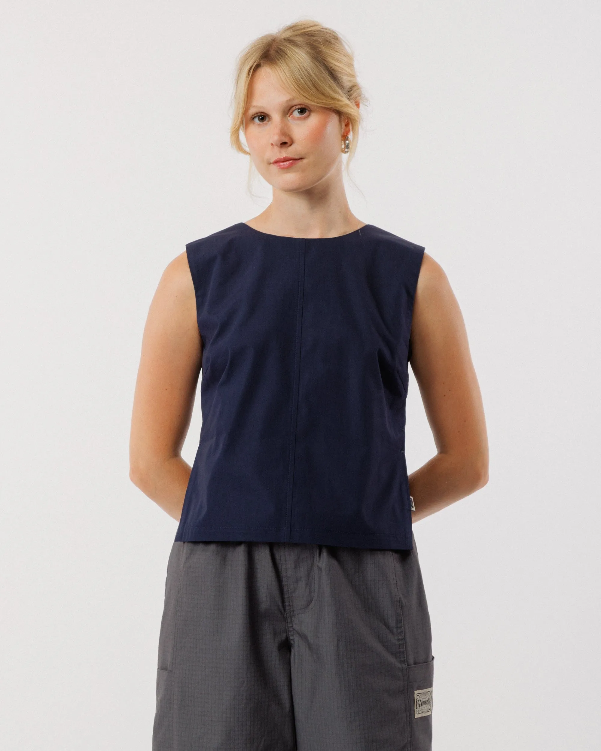 Aimee Poplin Top - Indigo Blue sold by Wawwa product image thumbnail 3