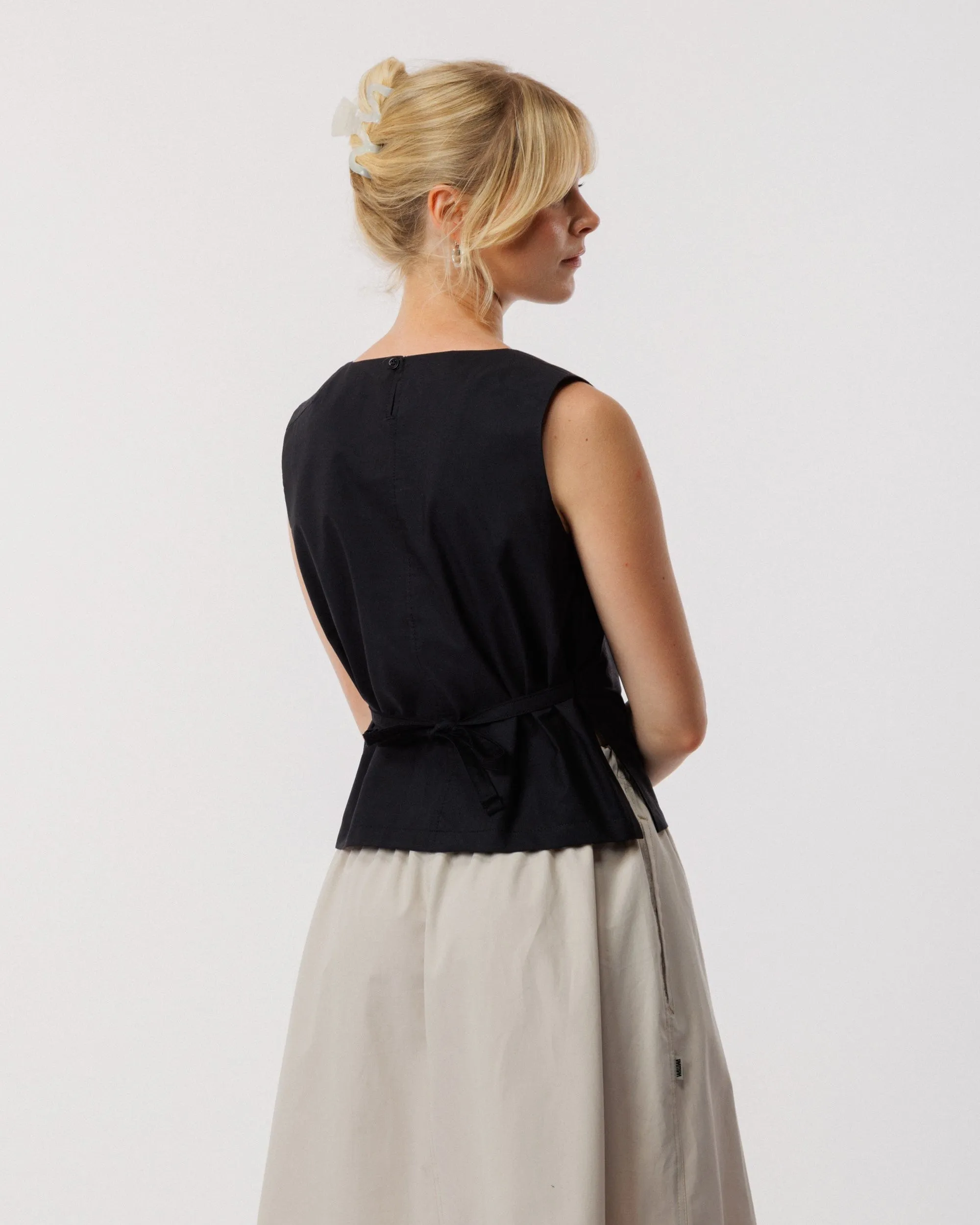 Aimee Poplin Top - Black sold by Wawwa product image thumbnail 5