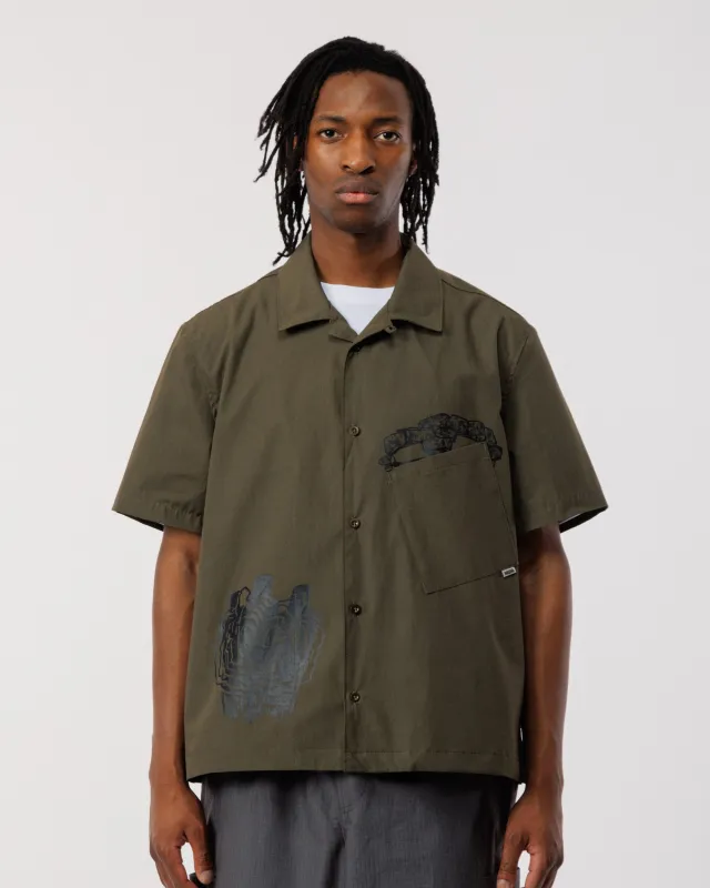 Psy-Damage Ezra Shirt - Khaki sold by Wawwa