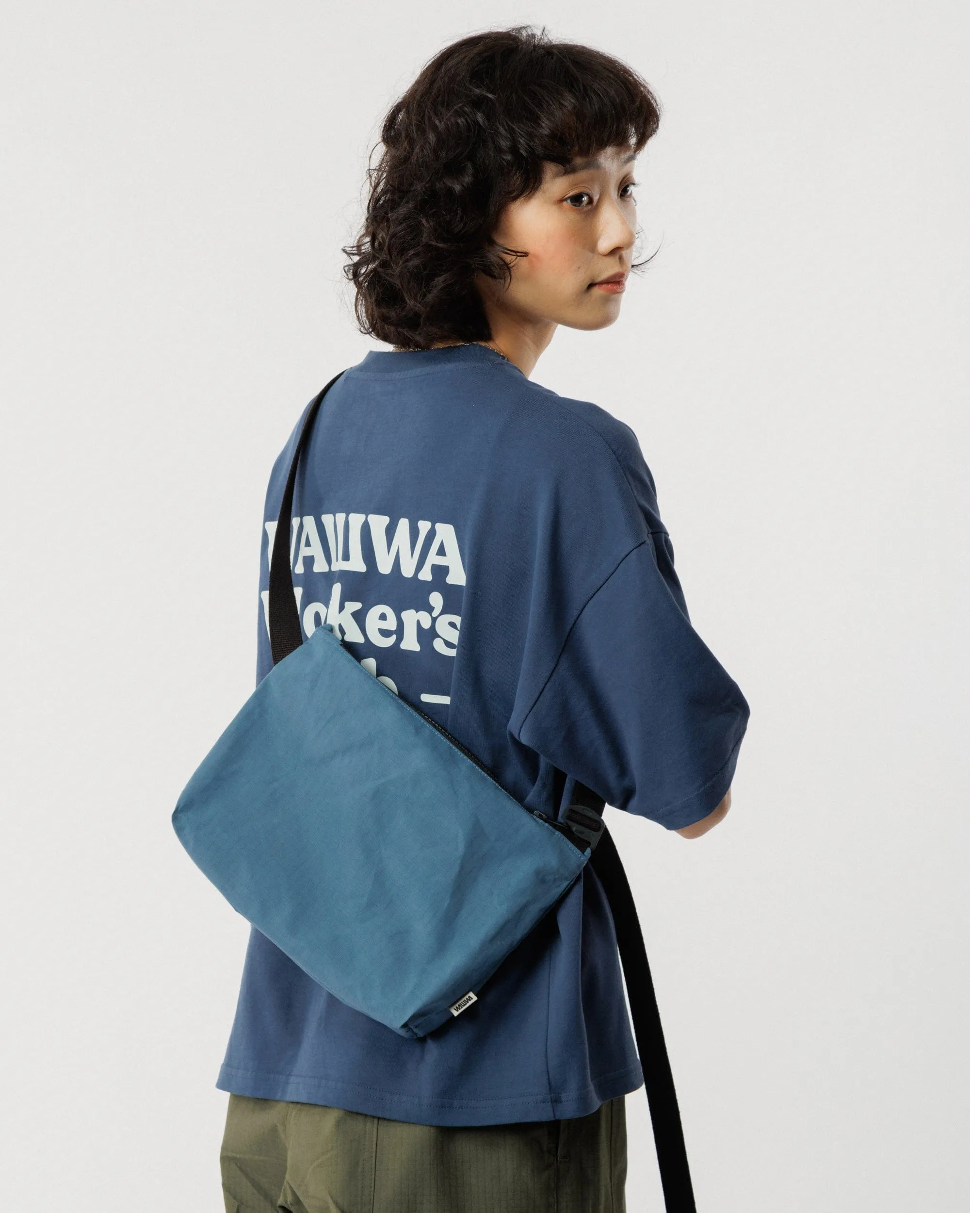 Mini Water Resistant Messenger Bag - Slate Blue sold by Wawwa product image thumbnail 2