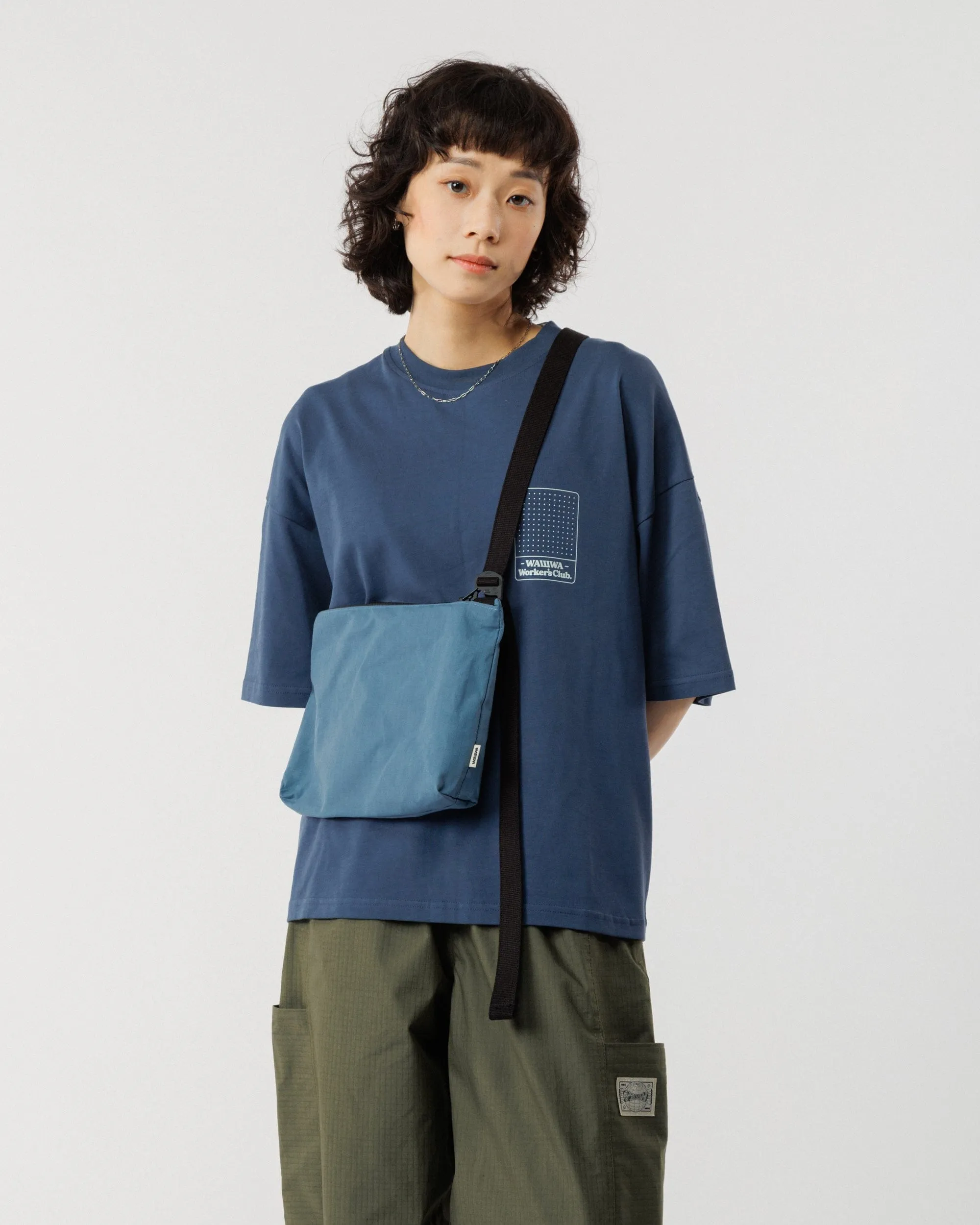 Mini Water Resistant Messenger Bag - Slate Blue sold by Wawwa