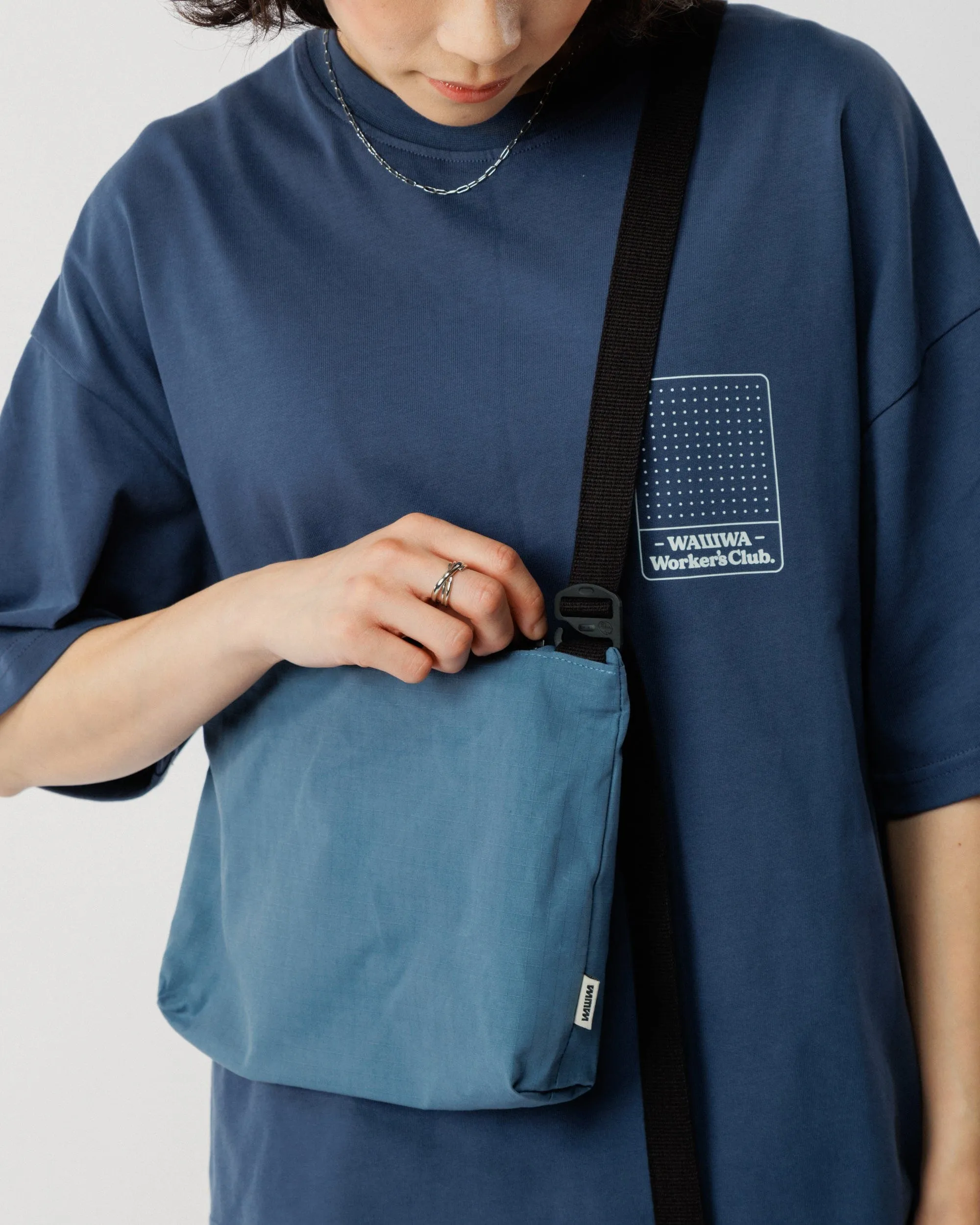 Mini Water Resistant Messenger Bag - Slate Blue sold by Wawwa product image thumbnail 4