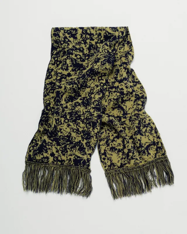 Barley Scarf - Khaki/Navy sold by Wawwa