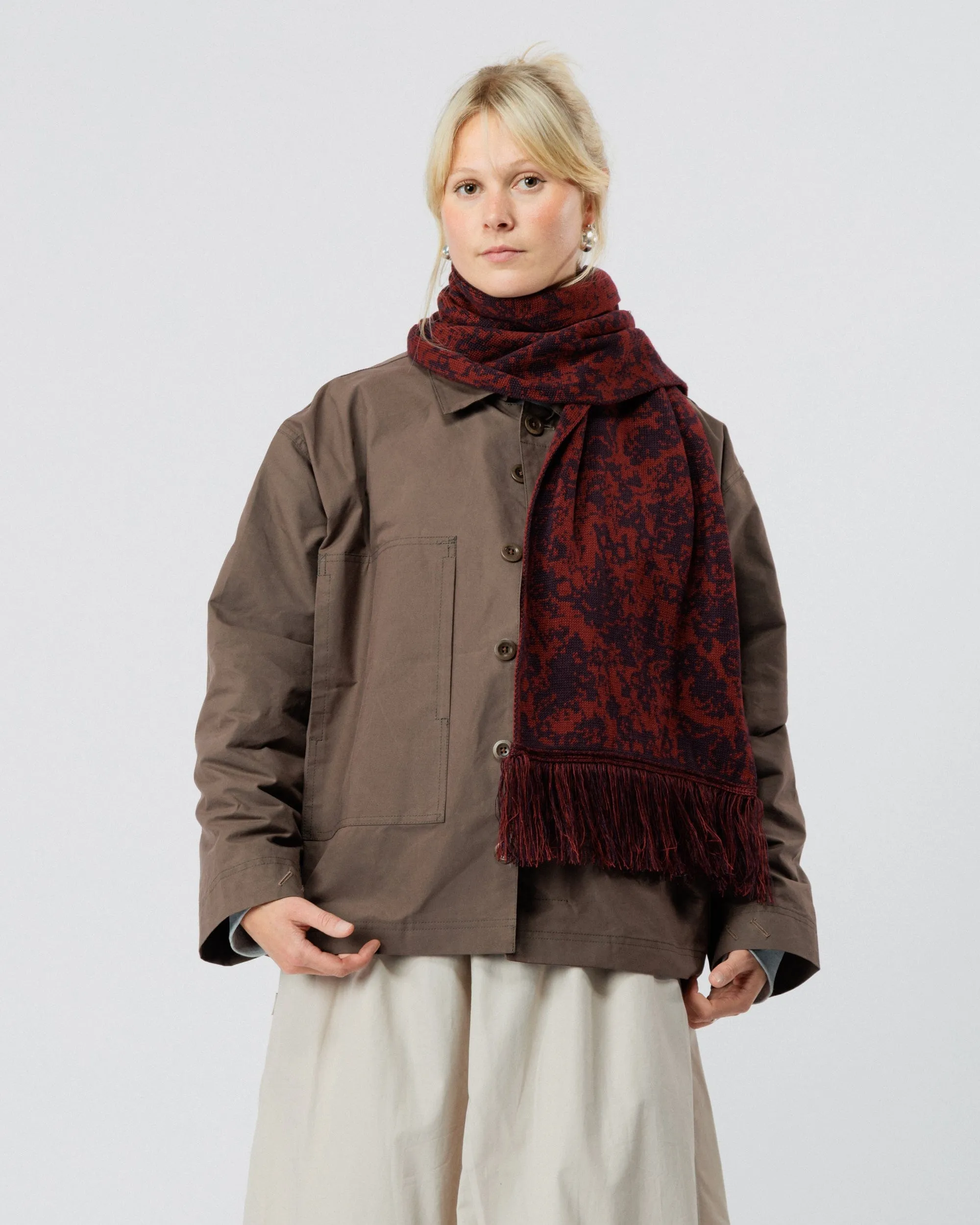 Barley Hat & Scarf Set - Burgundy & Wine sold by Wawwa product image thumbnail 4