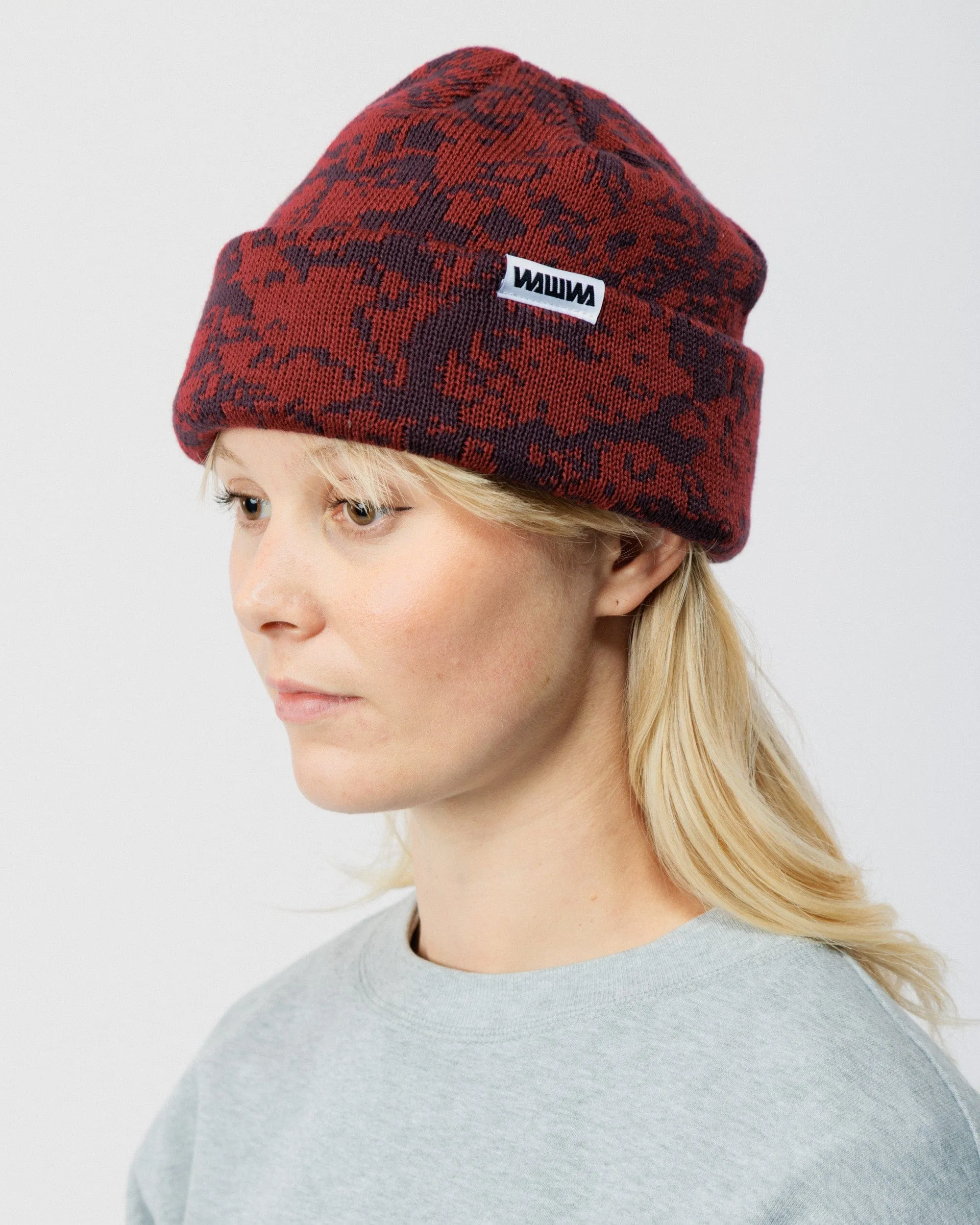 Barley Hat & Scarf Set - Burgundy & Wine sold by Wawwa product image thumbnail 5