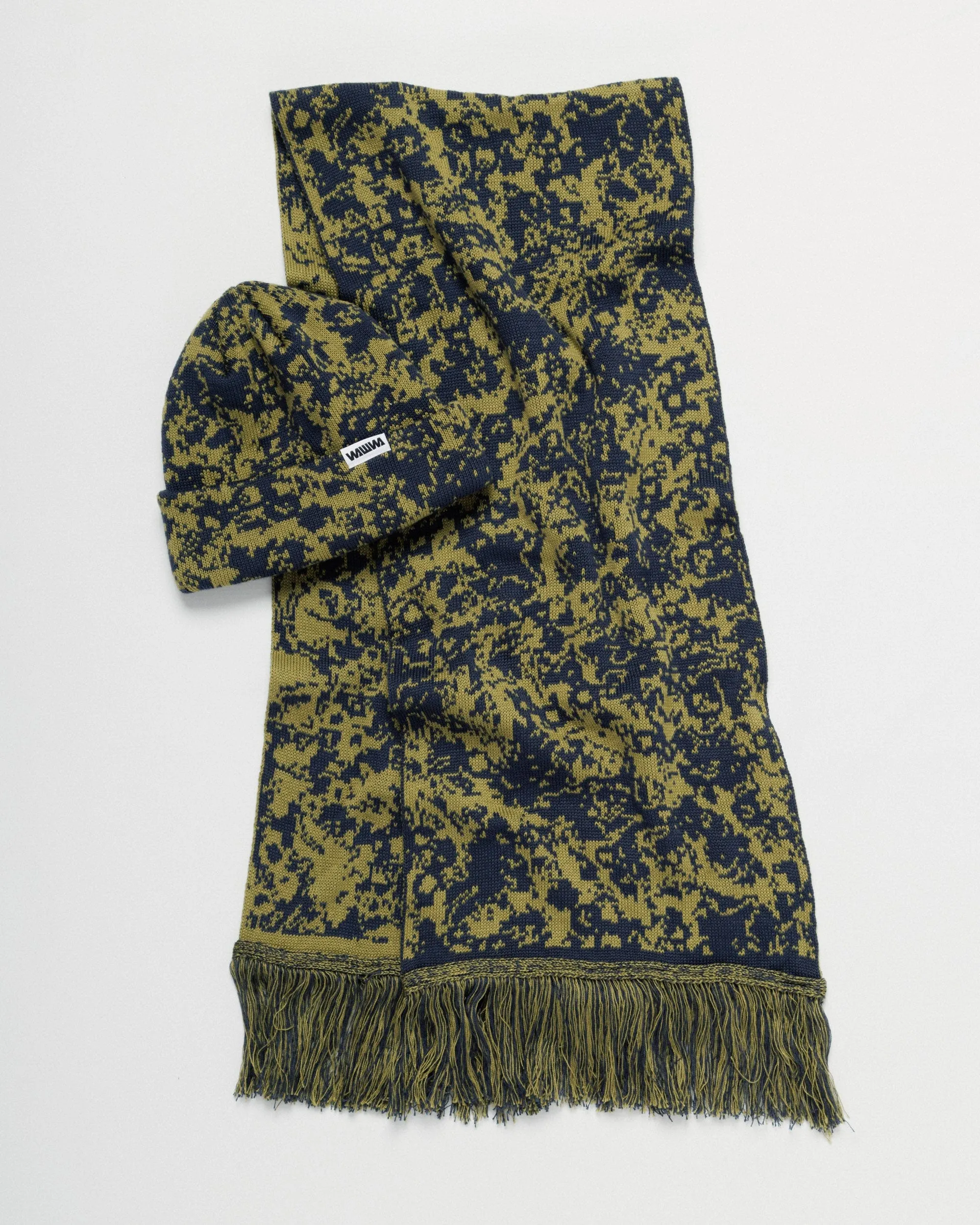 Barley Hat & Scarf Gift Set - Khaki & Navy sold by Wawwa