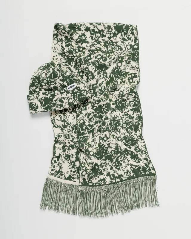 Barley Hat & Scarf Set - Khaki & Natural sold by Wawwa