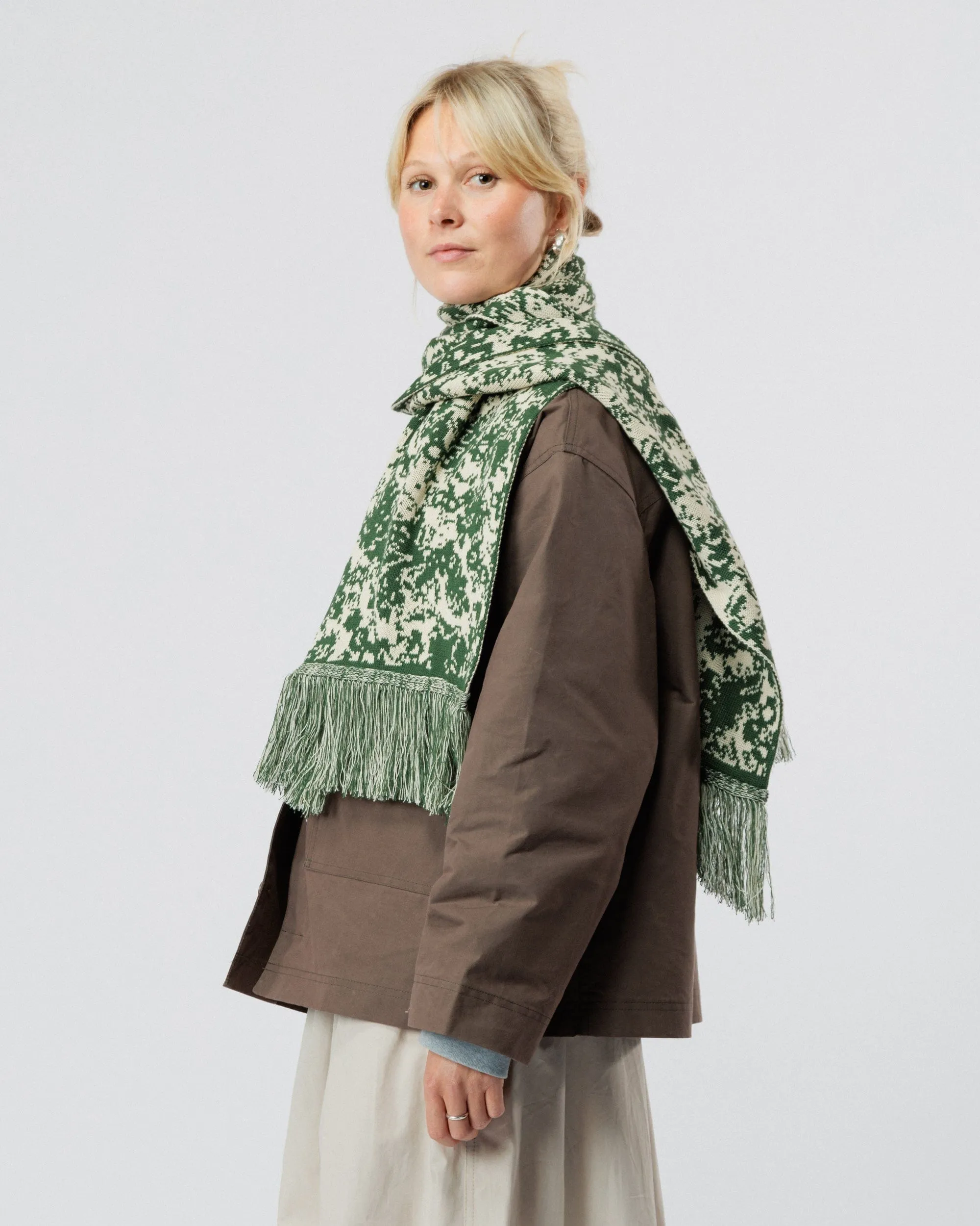 Barley Scarf - Khaki/Natural sold by Wawwa product image thumbnail 5