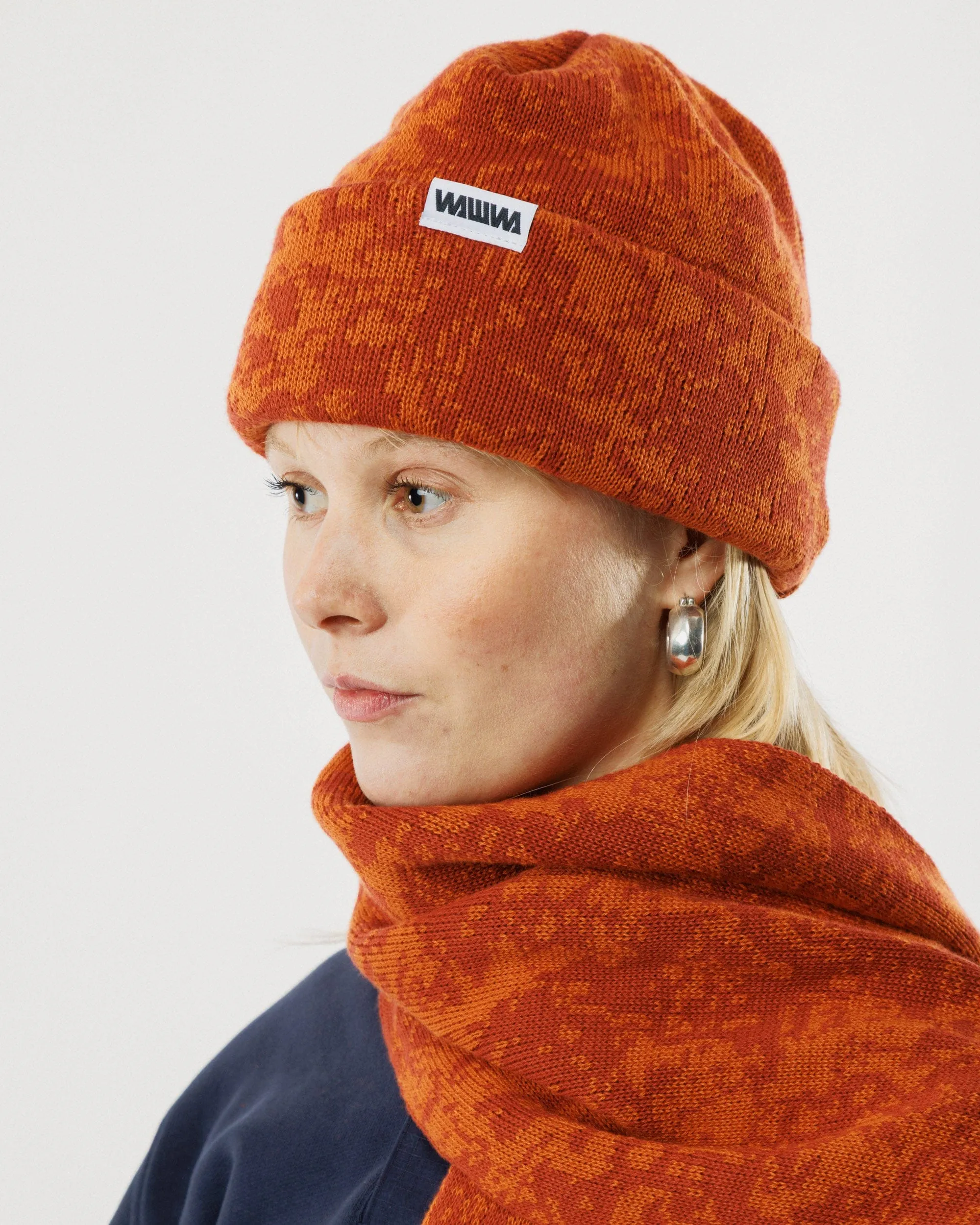 Barley Hat & Scarf Set - Terracotta & Rust sold by Wawwa product image thumbnail 4
