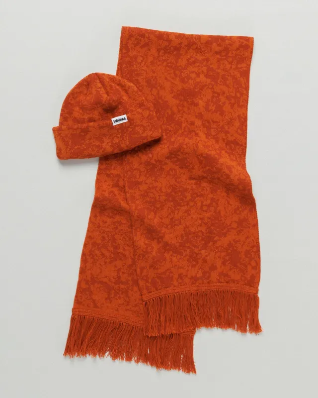 Barley Hat & Scarf Set - Terracotta & Rust sold by Wawwa