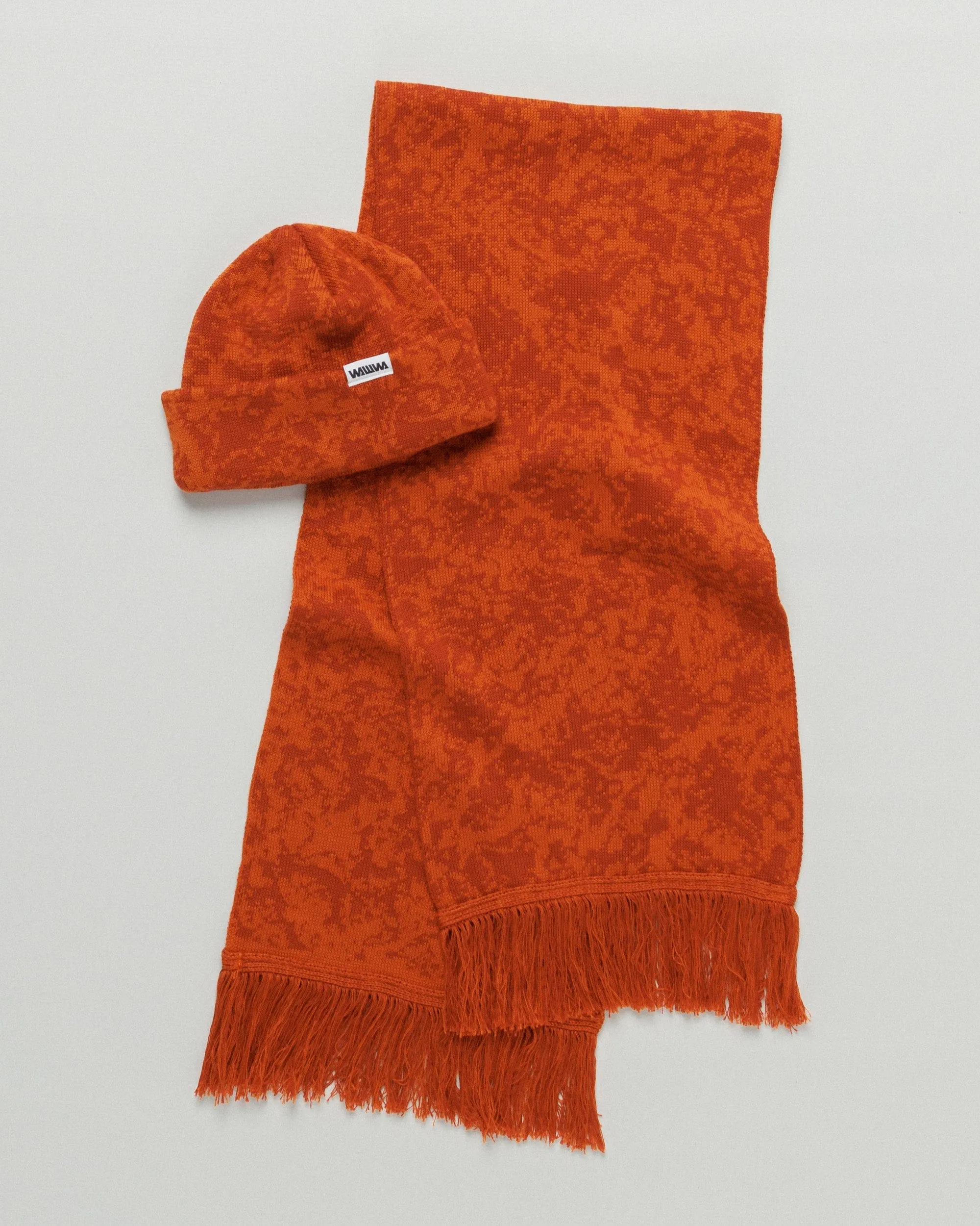 Barley Hat & Scarf Set - Terracotta & Rust sold by Wawwa