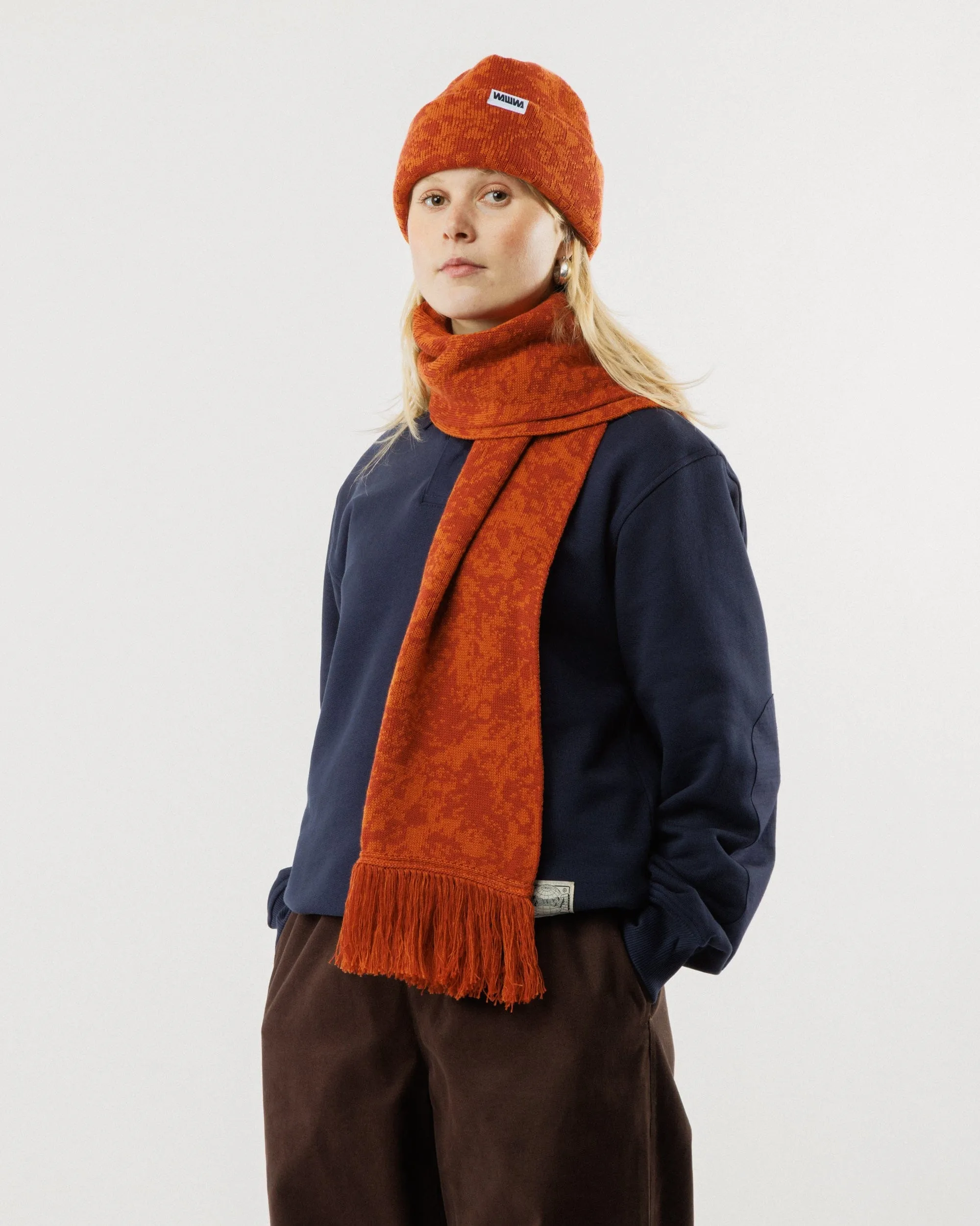 Barley Hat & Scarf Set - Terracotta & Rust sold by Wawwa product image thumbnail 3