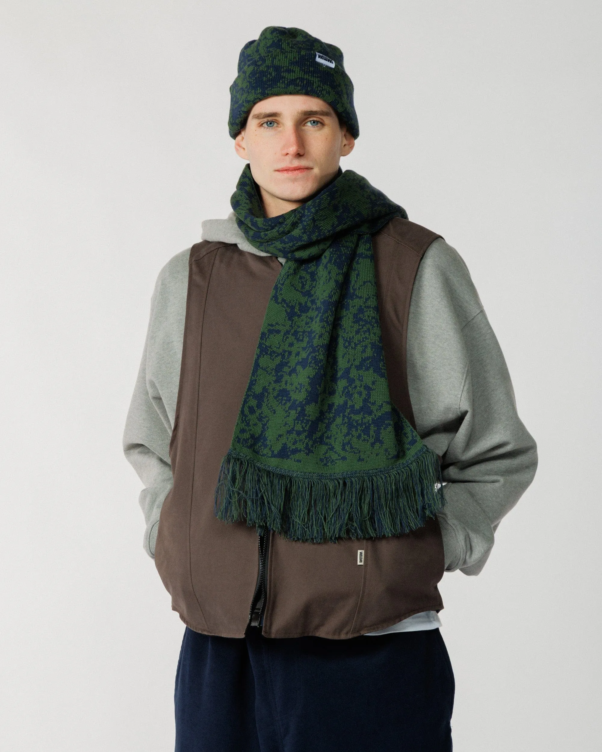 Barley & Hat Scarf Set - Dark Green & Navy sold by Wawwa product image thumbnail 5