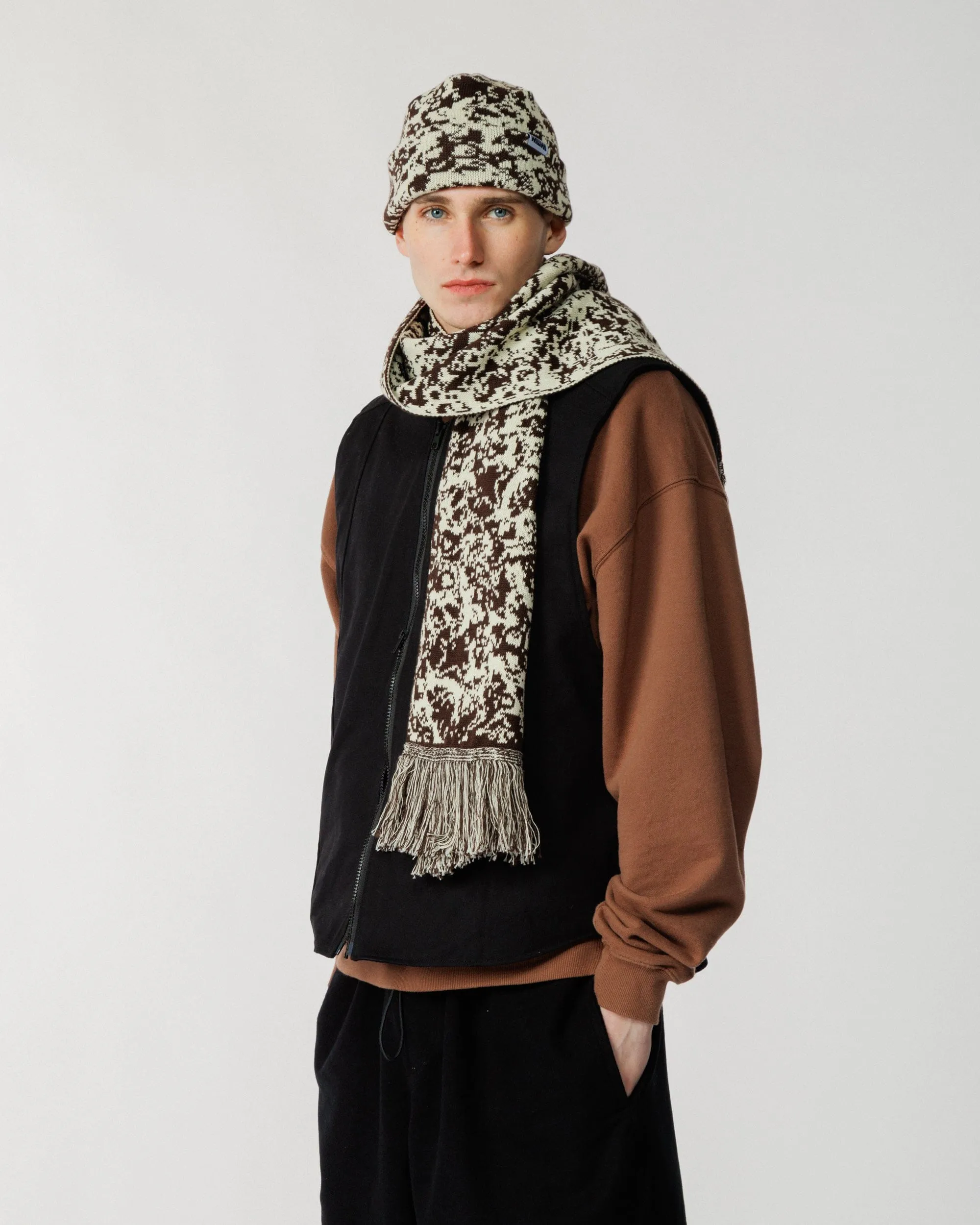Barley & Hat Scarf Set - Brown & Natural sold by Wawwa product image thumbnail 3