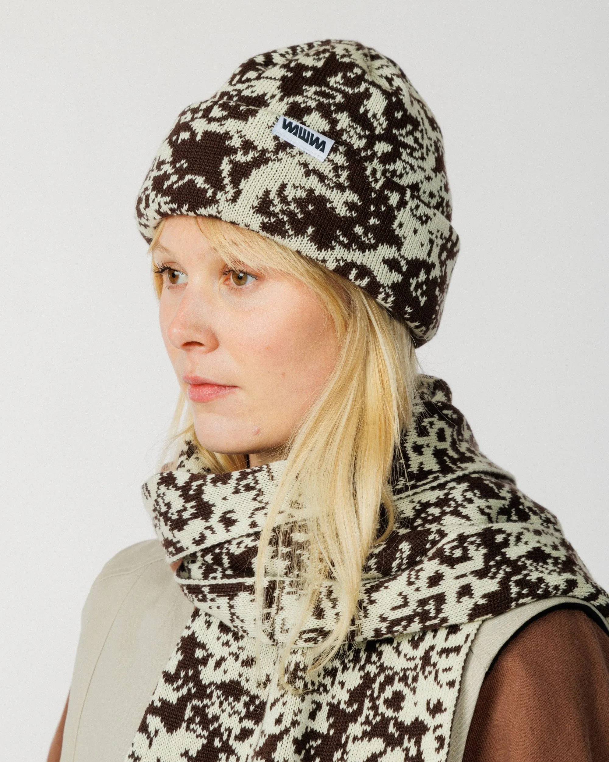 Barley & Hat Scarf Set - Brown & Natural sold by Wawwa product image thumbnail 4