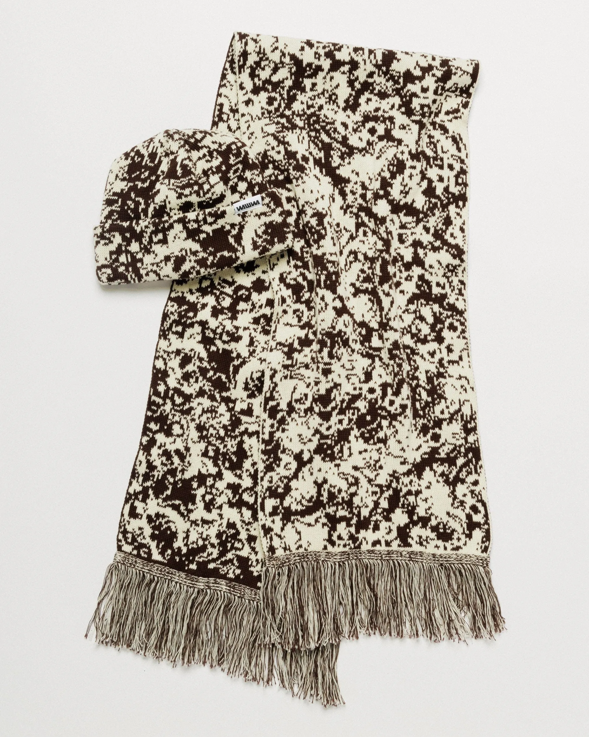 Barley & Hat Scarf Set - Brown & Natural sold by Wawwa