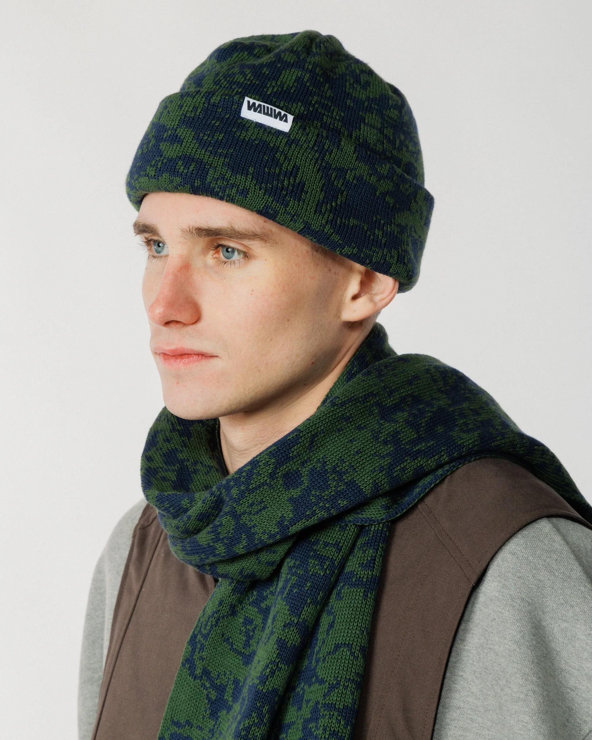Barley Hat - Dark Green & Navy sold by Wawwa product image thumbnail 2