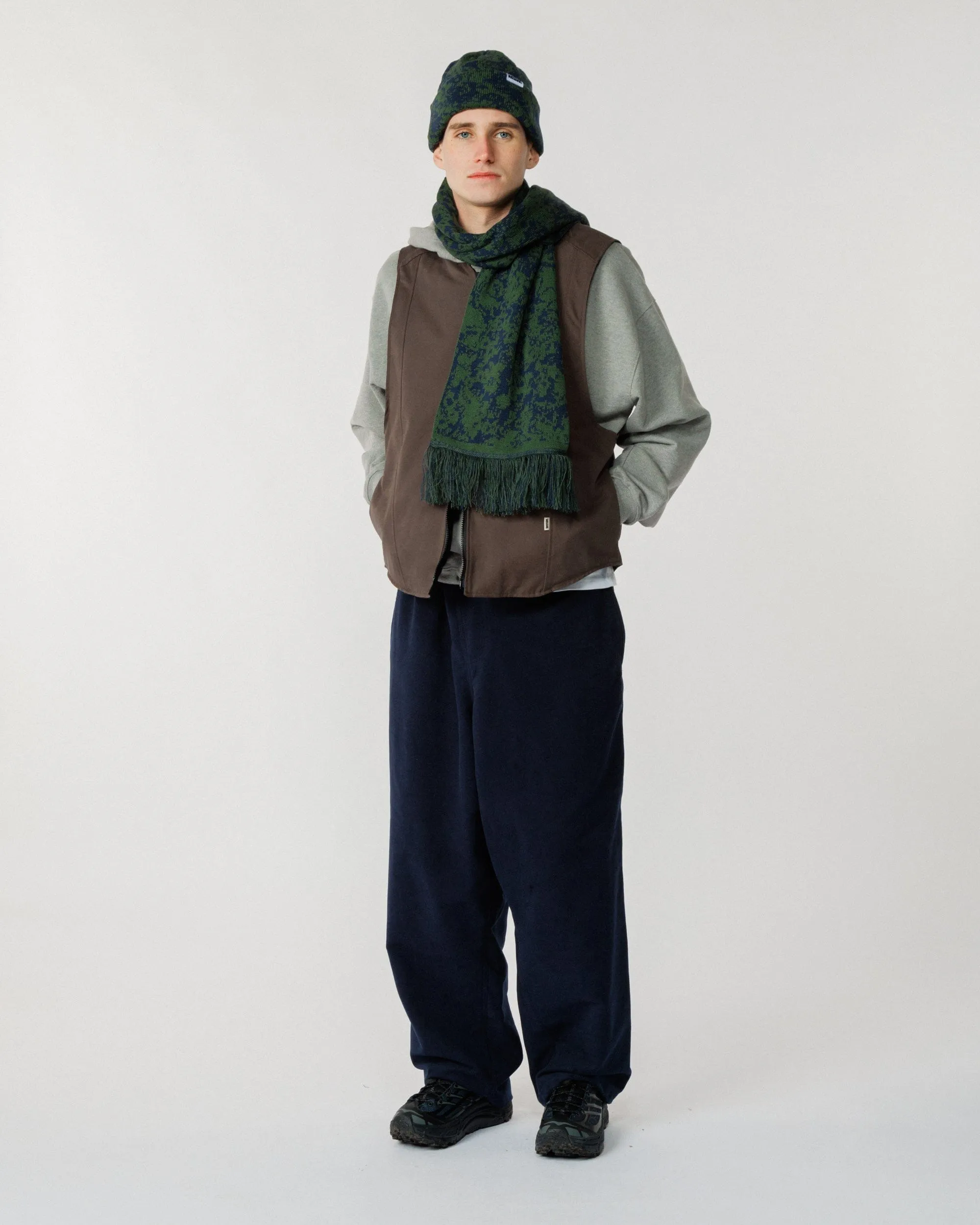 Barley Scarf - Dark Green & Navy sold by Wawwa product image thumbnail 4