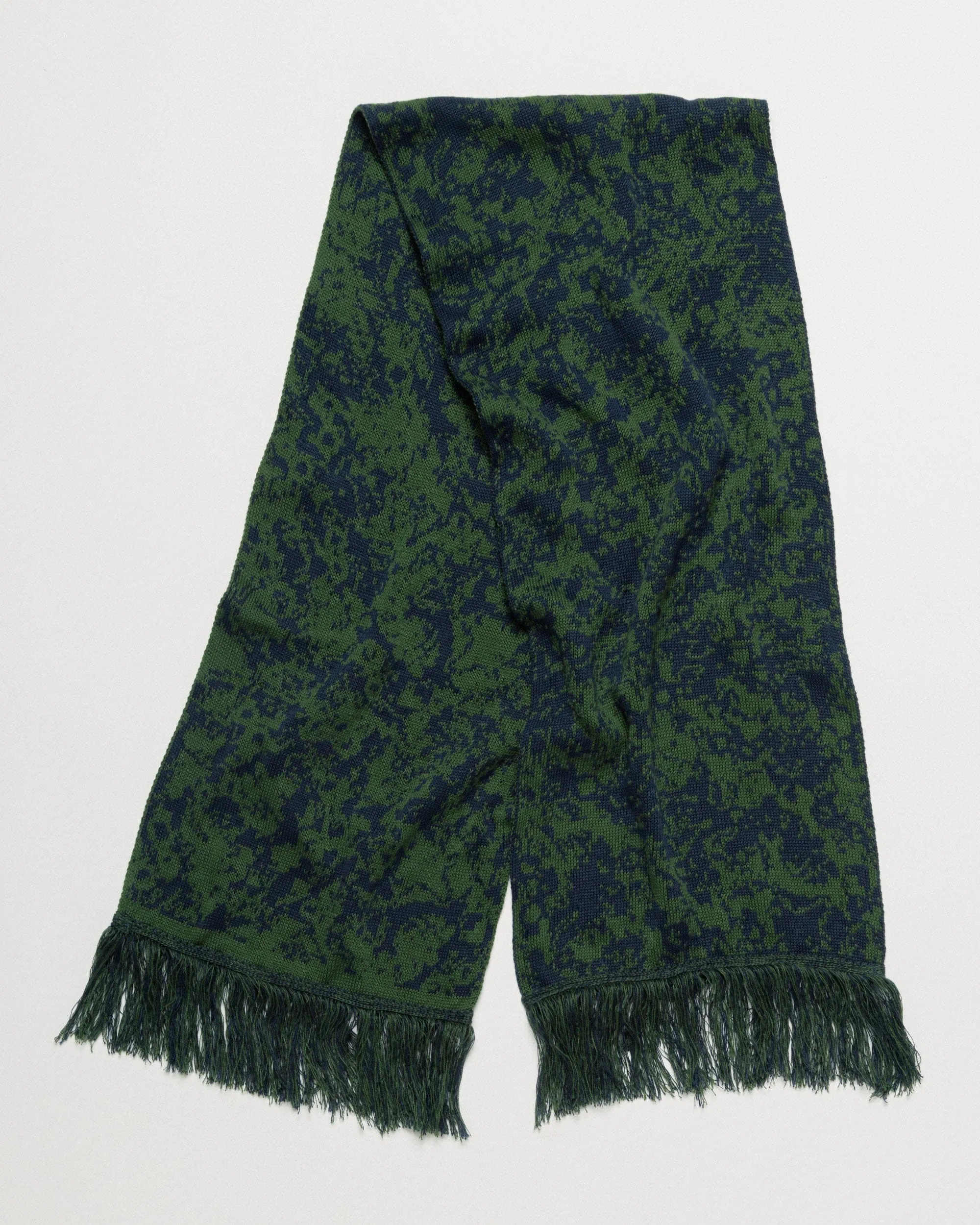 Barley Scarf - Dark Green & Navy sold by Wawwa
