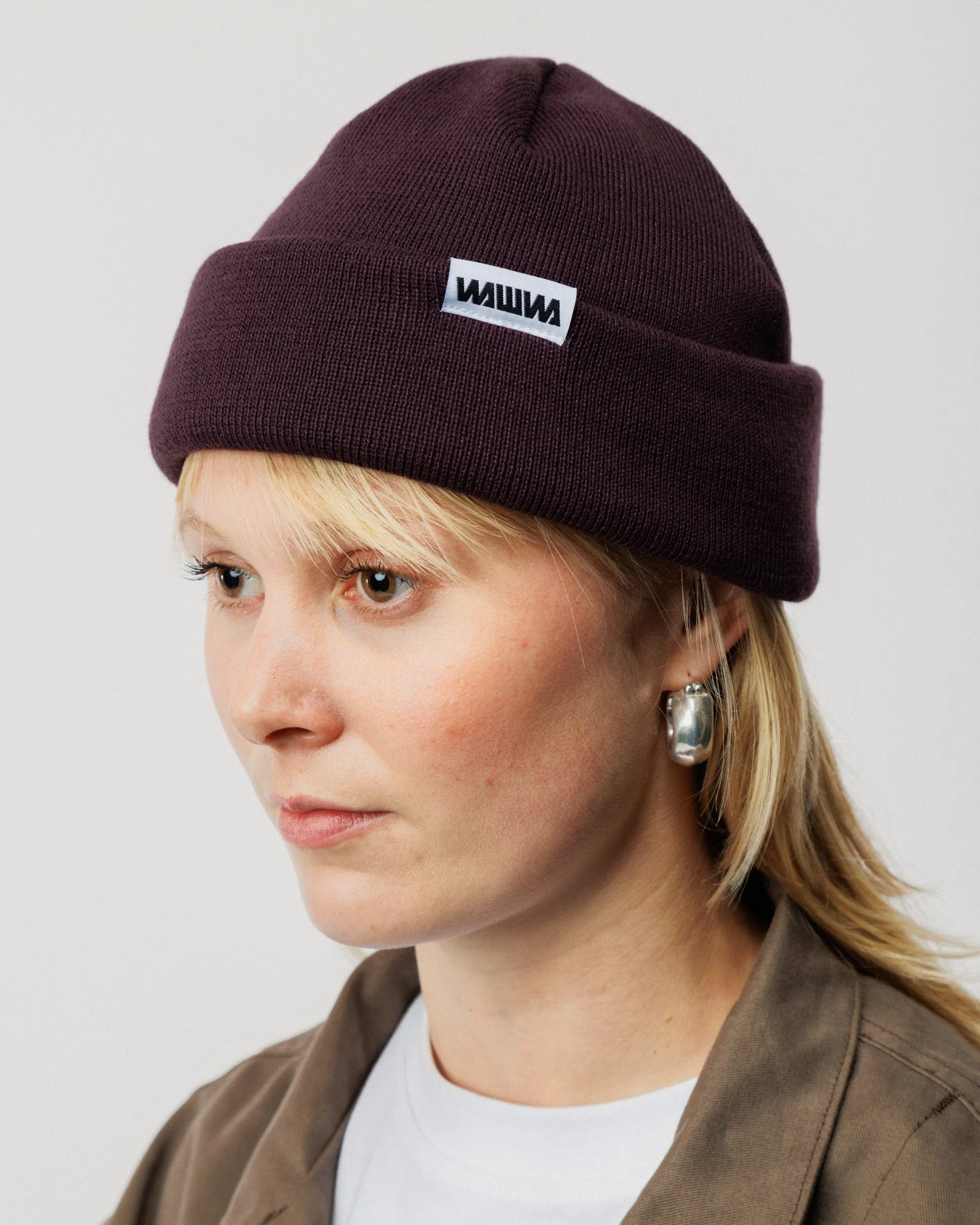 Mill Cotton Beanie - Aubergine sold by Wawwa product image thumbnail 2