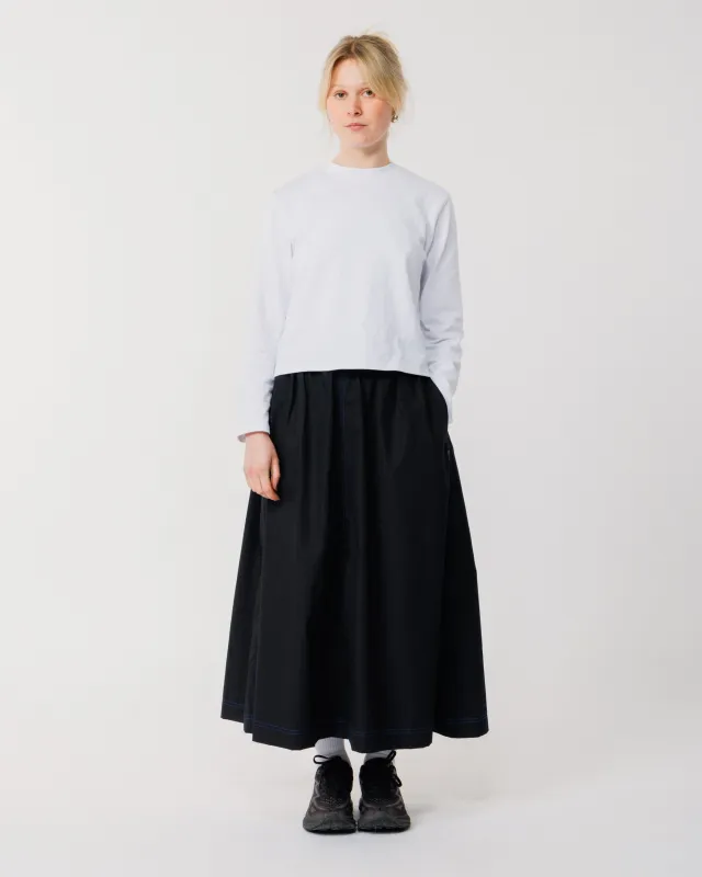 Ayla Poplin Skirt - Black/Cobalt Blue sold by Wawwa