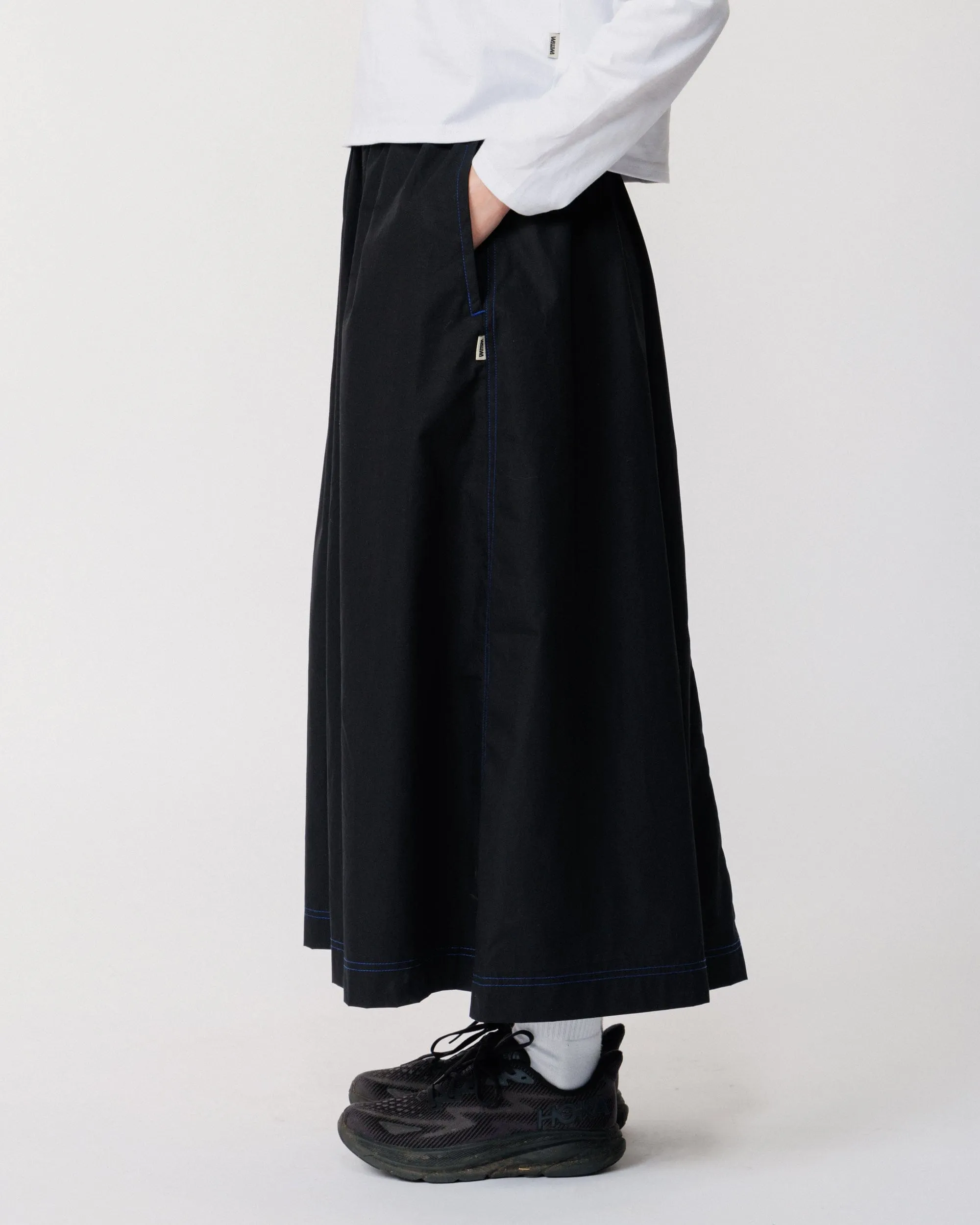 Ayla Poplin Skirt - Black/Cobalt Blue sold by Wawwa product image thumbnail 5