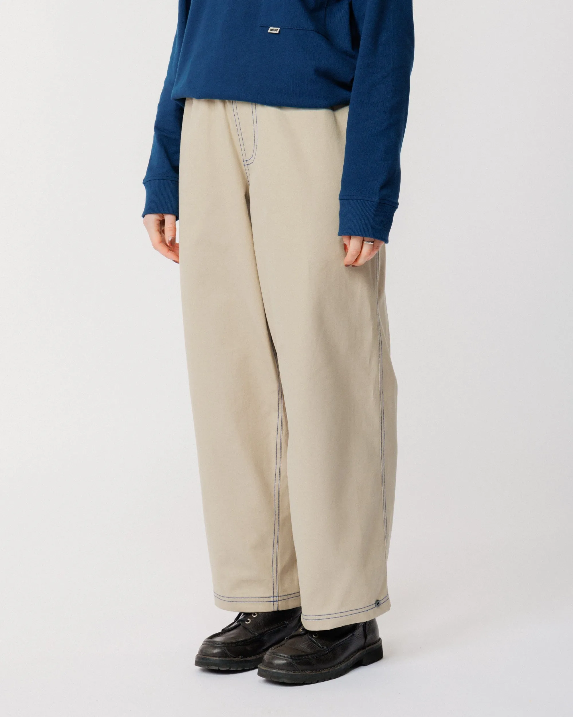 Zama Pant - Stone/Cobalt Contrast sold by Wawwa