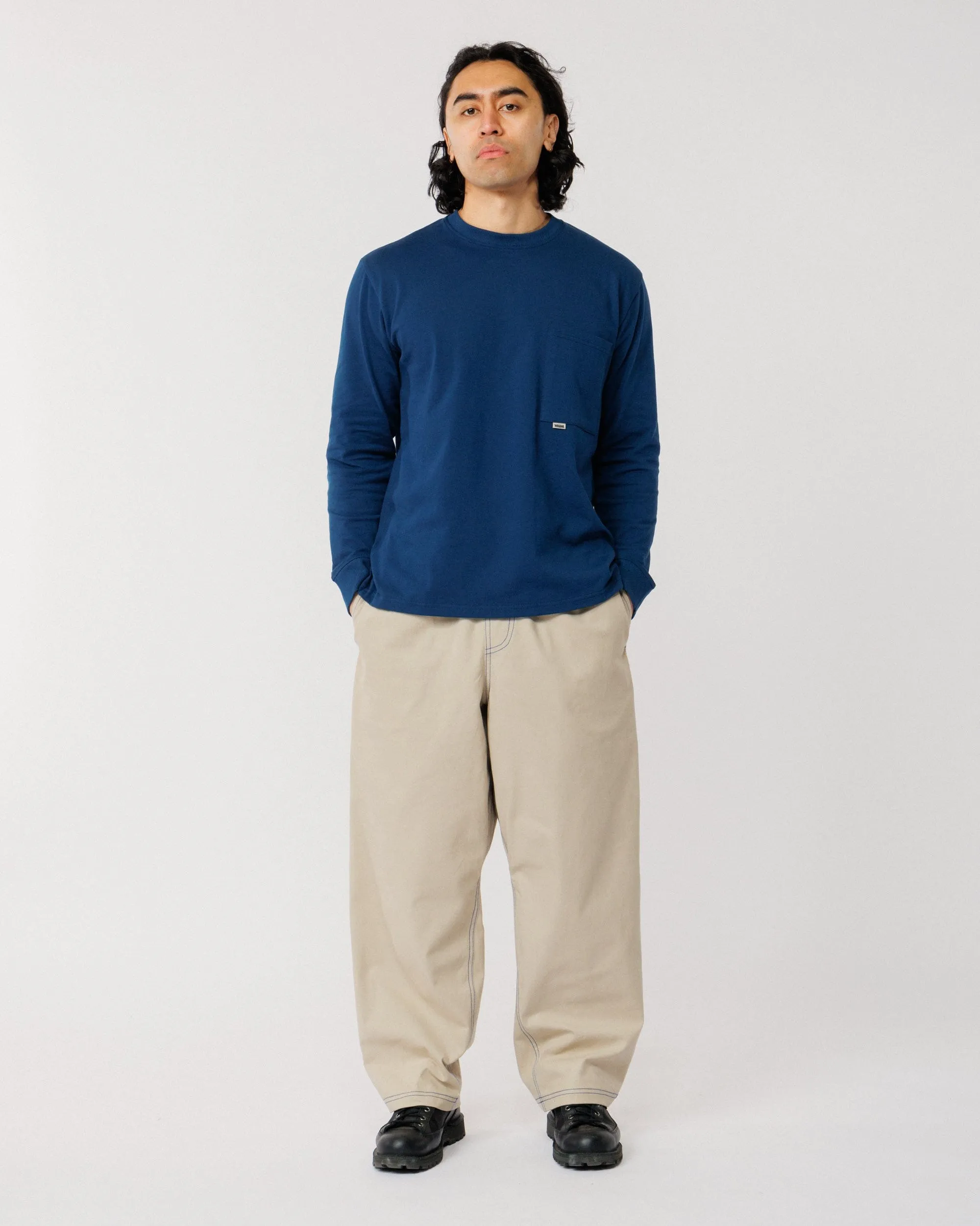 Zama Pant - Stone/Cobalt Contrast sold by Wawwa product image thumbnail 3