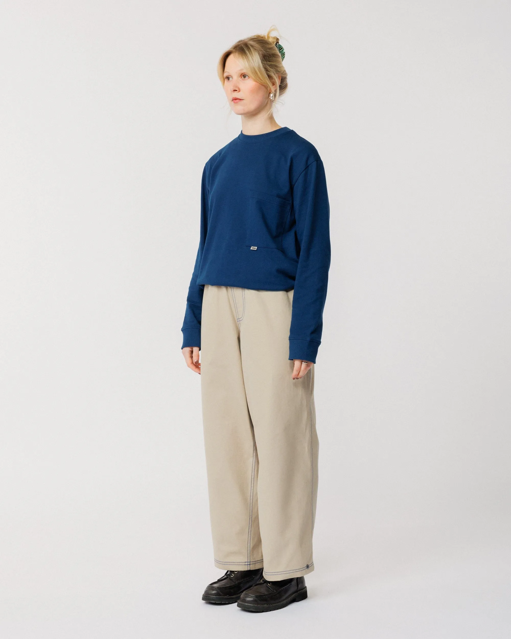 Zama Pant - Stone/Cobalt Contrast sold by Wawwa product image thumbnail 2
