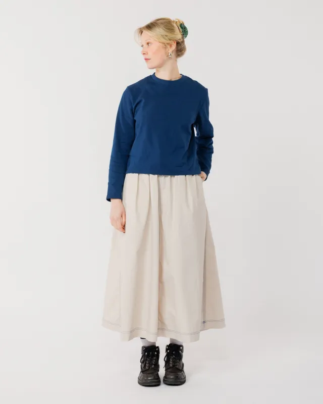 Ayla Poplin Skirt - Stone/Cobalt Blue sold by Wawwa
