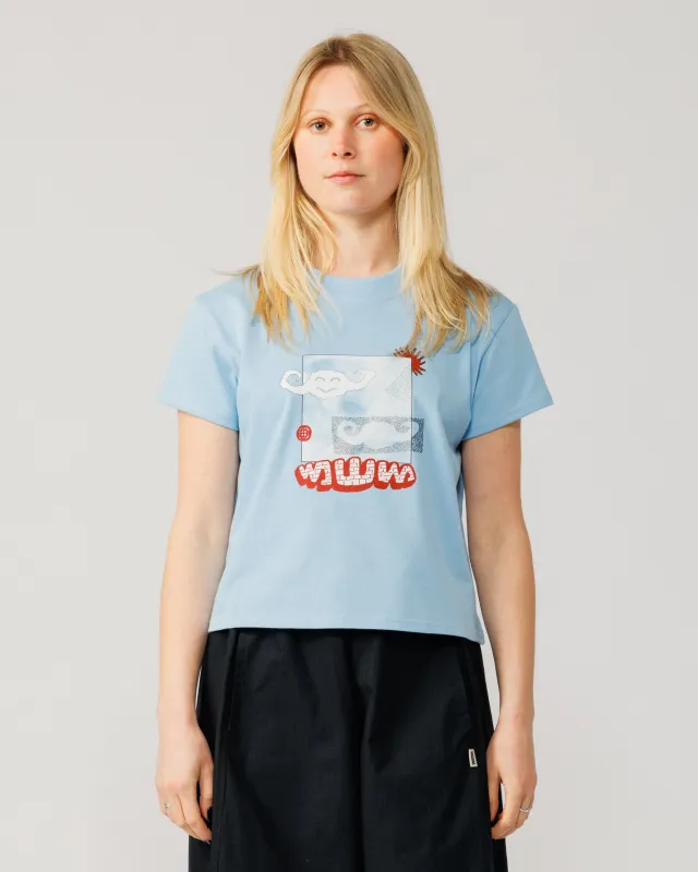 Plume Cropped T-Shirt - Sky Blue made by Wawwa