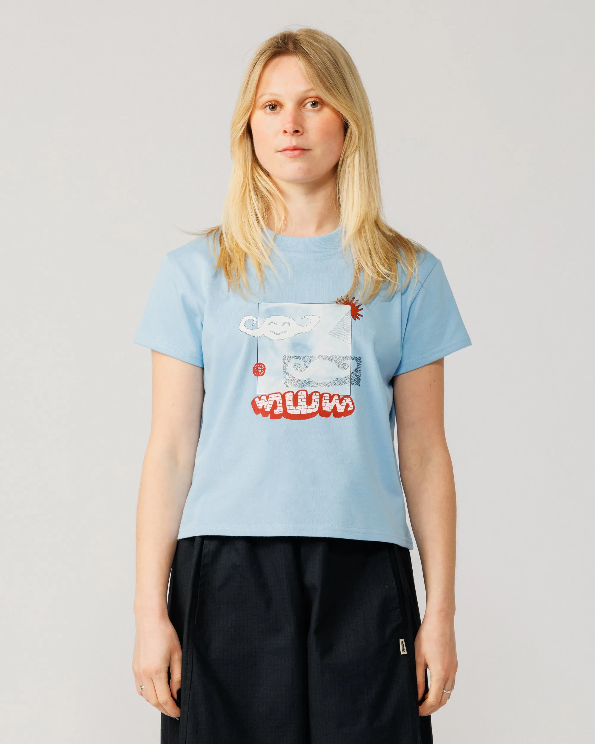 Plume Cropped T-Shirt - Sky Blue sold by Wawwa