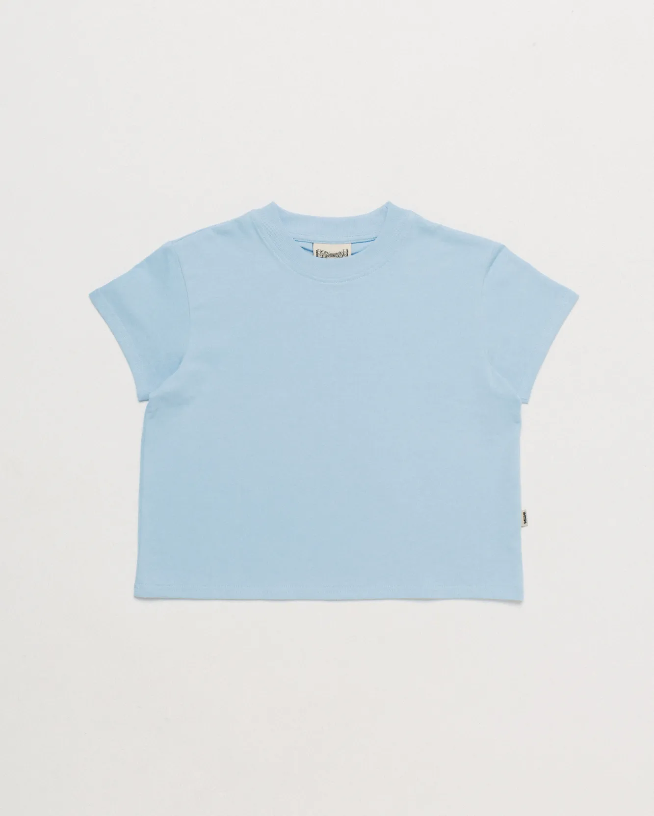 Mid-Weight Cropped Organic T-Shirt - Sky Blue sold by Wawwa product image thumbnail 3