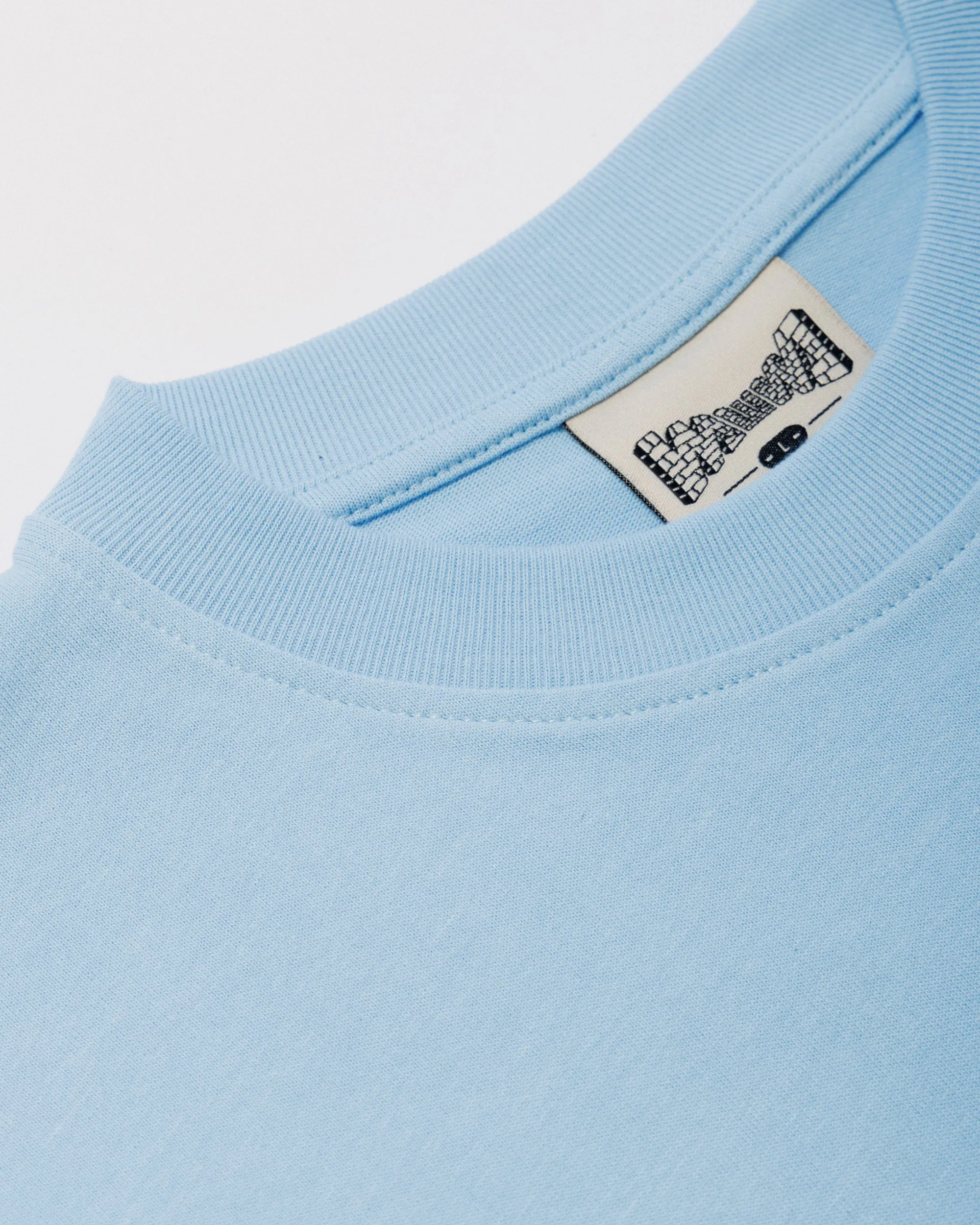 Mid-Weight Cropped Organic T-Shirt - Sky Blue sold by Wawwa product image thumbnail 4