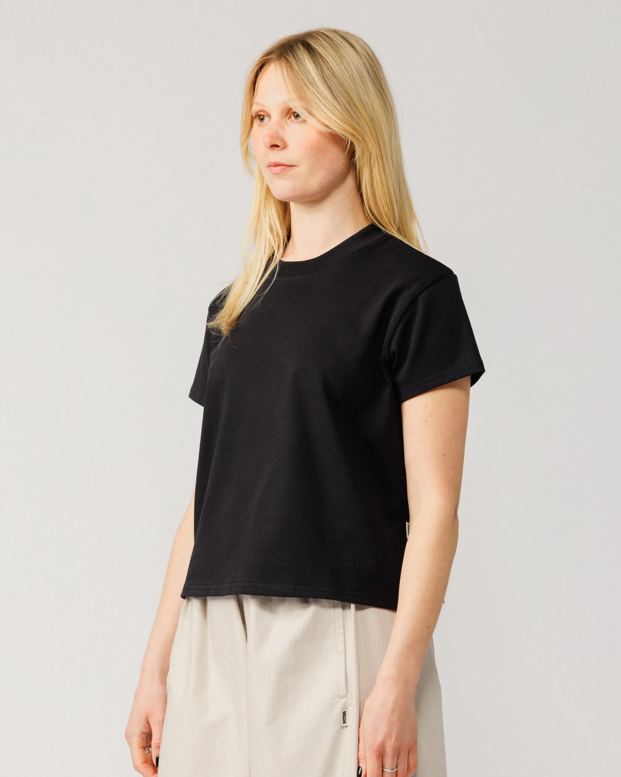 Mid-Weight Cropped Organic T-Shirt - Black sold by Wawwa product image thumbnail 2