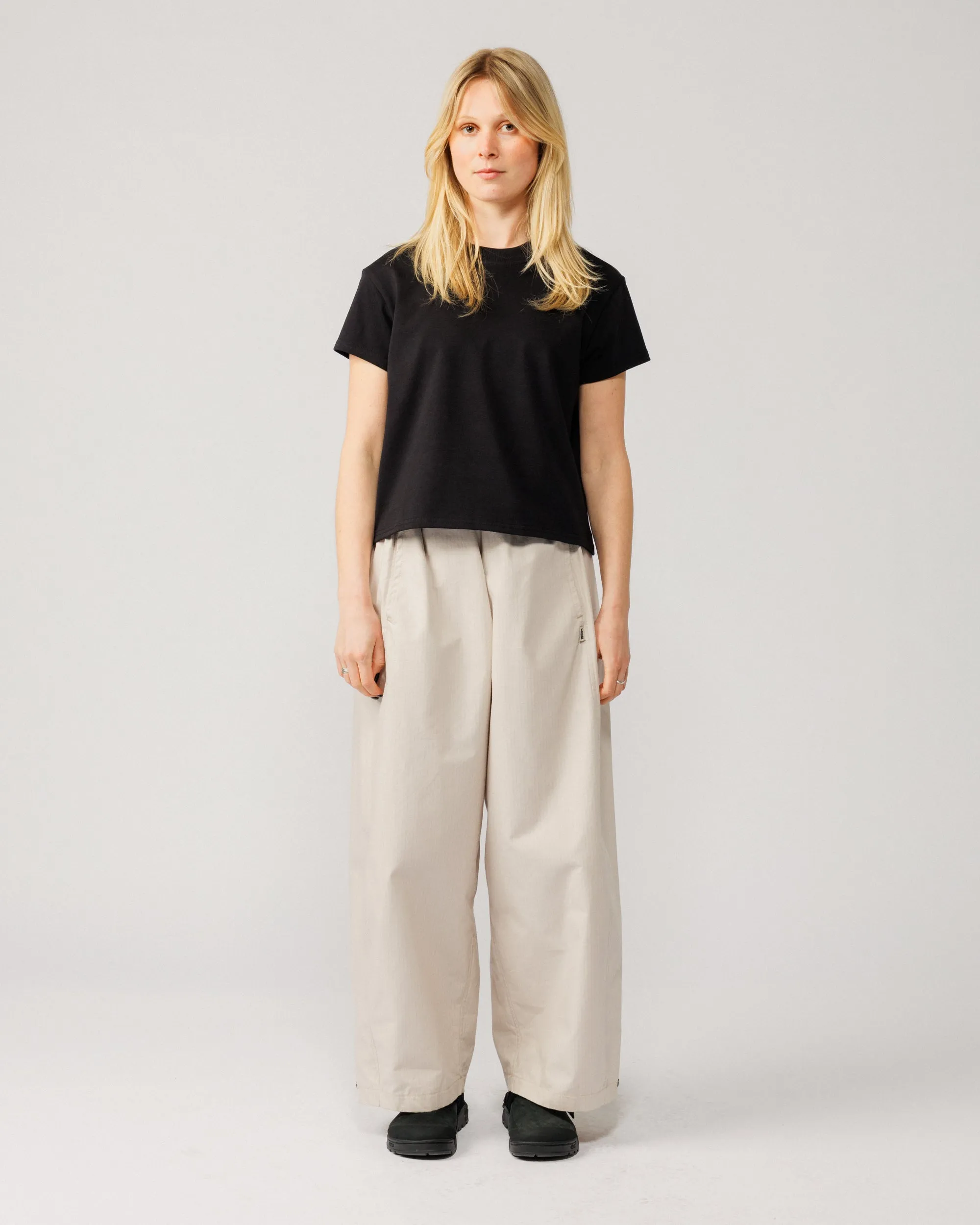 Mid-Weight Cropped Organic T-Shirt - Black sold by Wawwa product image thumbnail 3