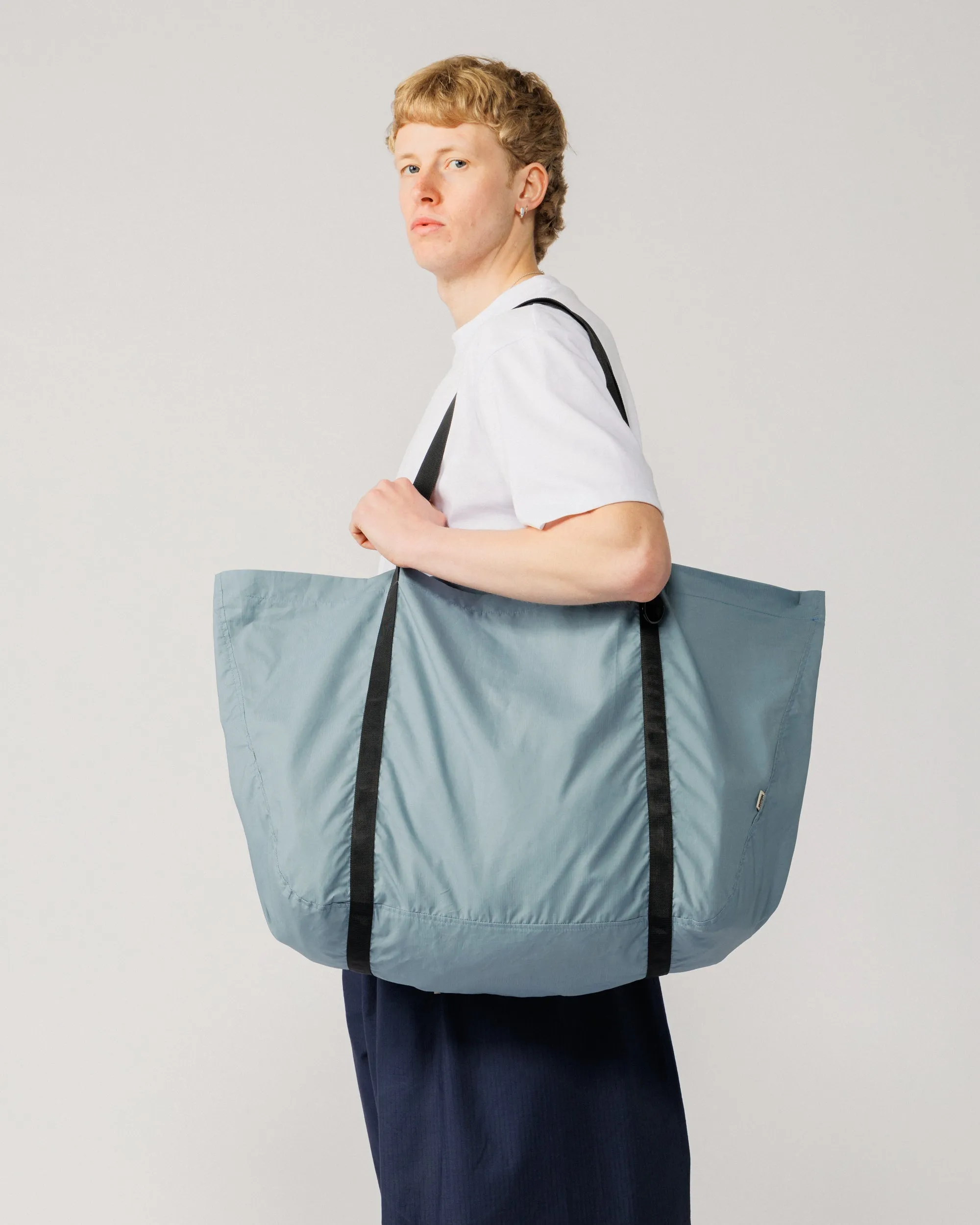 Oversized Packable Tote - Dusty Blue sold by Wawwa product image thumbnail 3