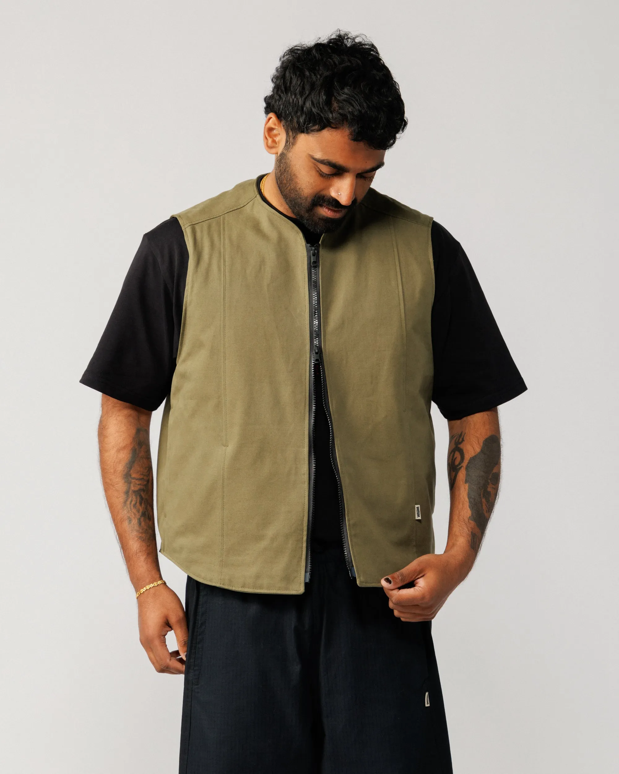 Multi-Pocket Mill Vest - Khaki Green sold by Wawwa product image thumbnail 5